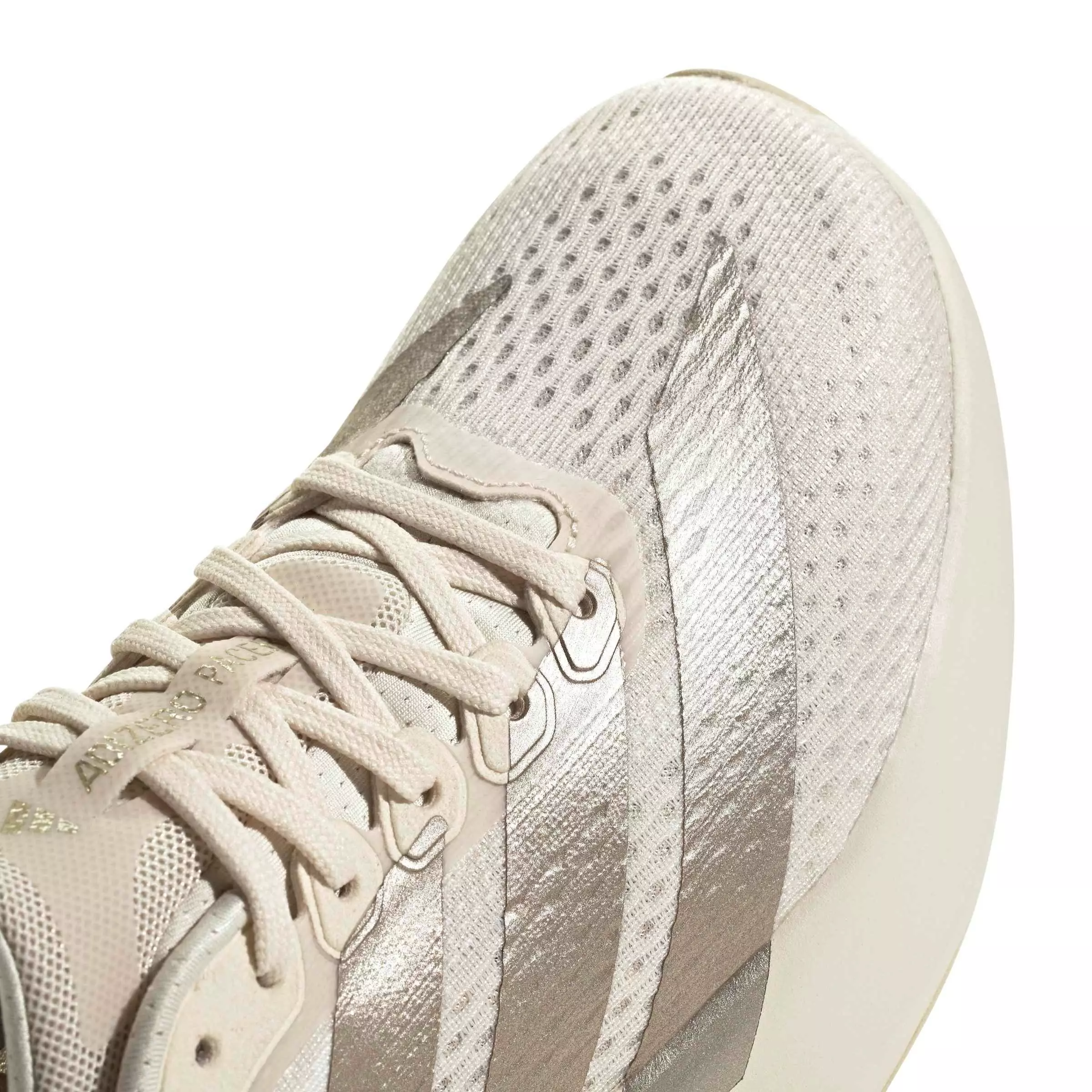 adidas Adizero Pacer "Wonder White/Cyber Metallic/Warm Vanilla" Women's Running Shoe - WHITE/CYBER/VANILLA