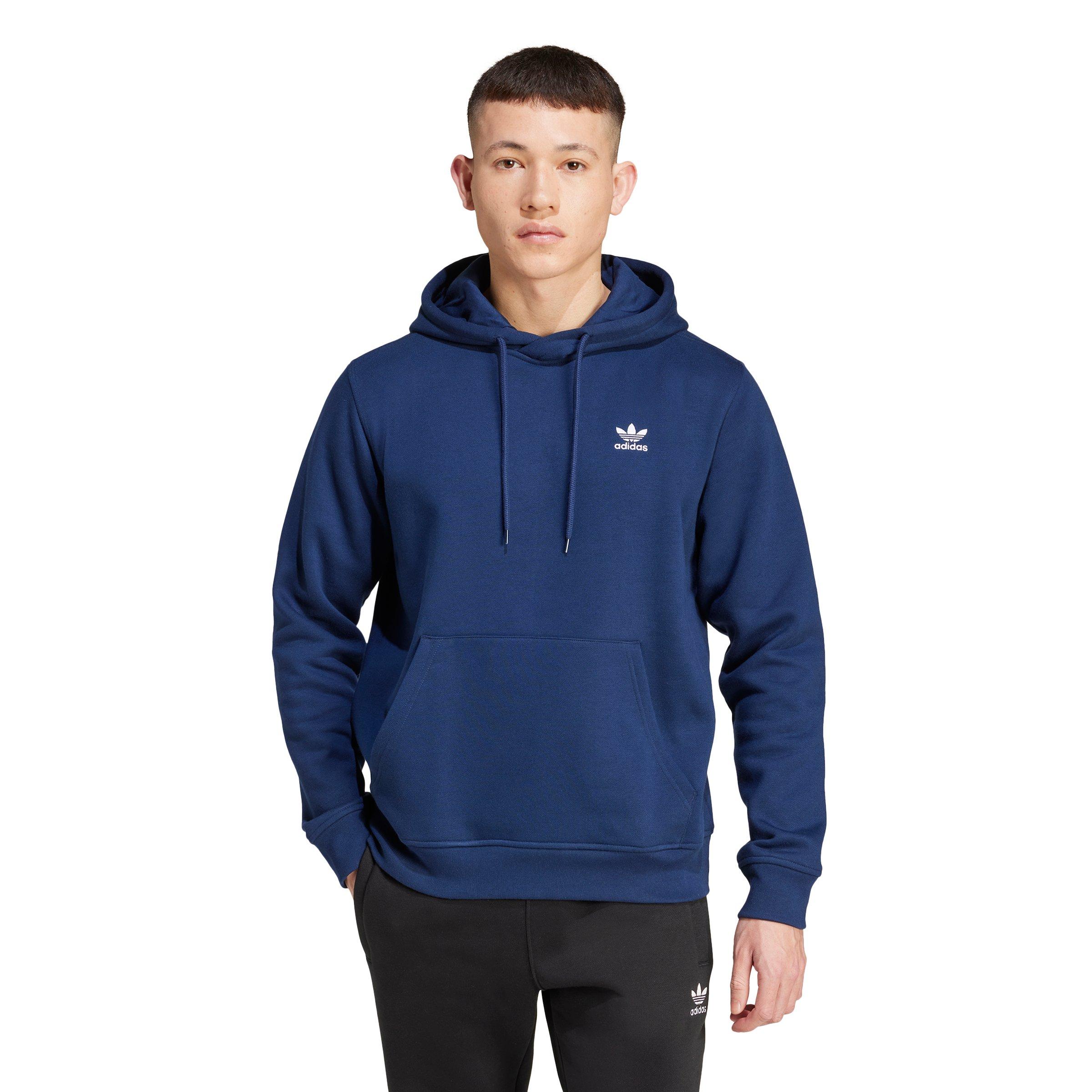 adidas Originals Men's Trefoil Essentials Hoodie - Blue - BLUE Thumbnail View 3
