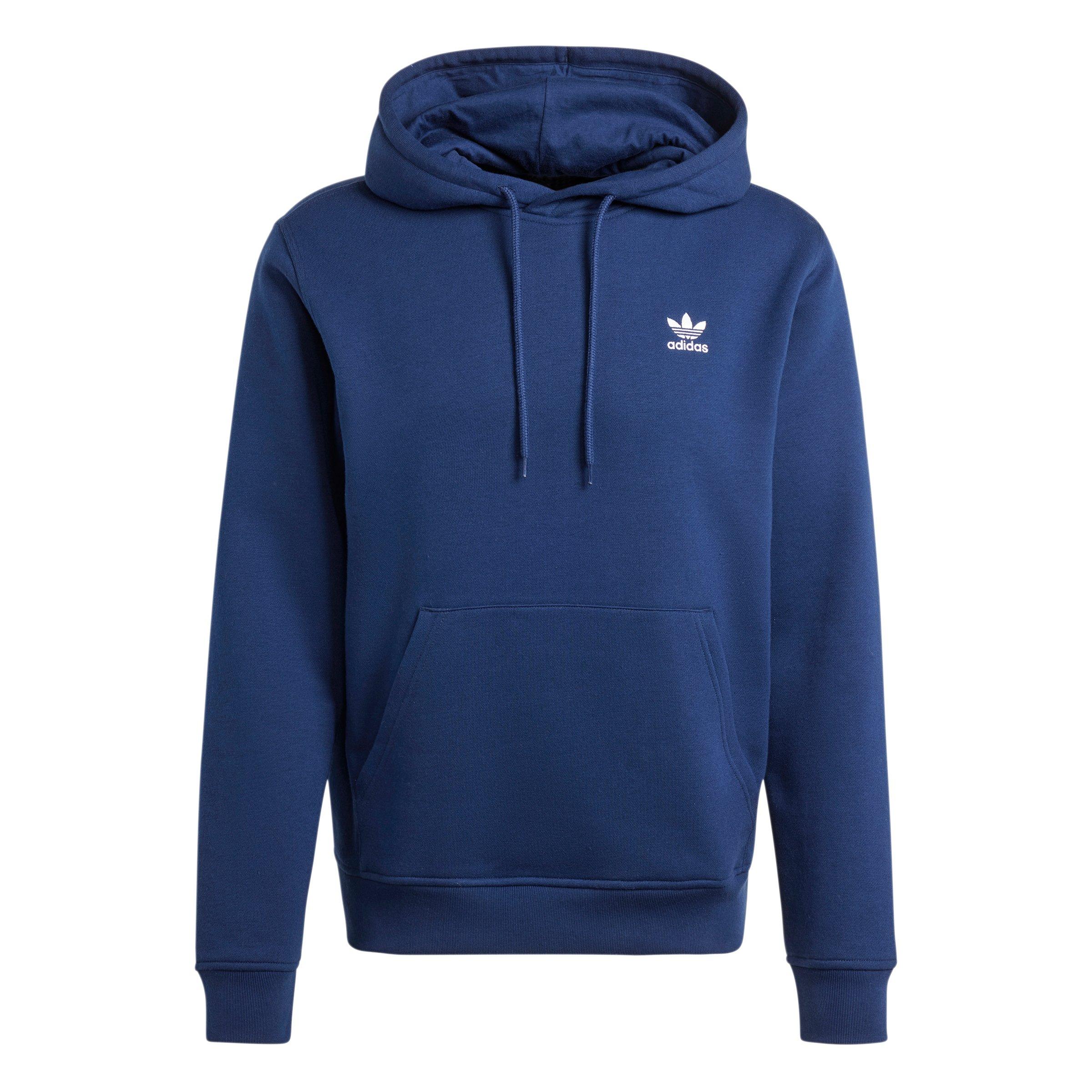 adidas Originals Men's Trefoil Essentials Hoodie - Blue - BLUE Thumbnail View 6