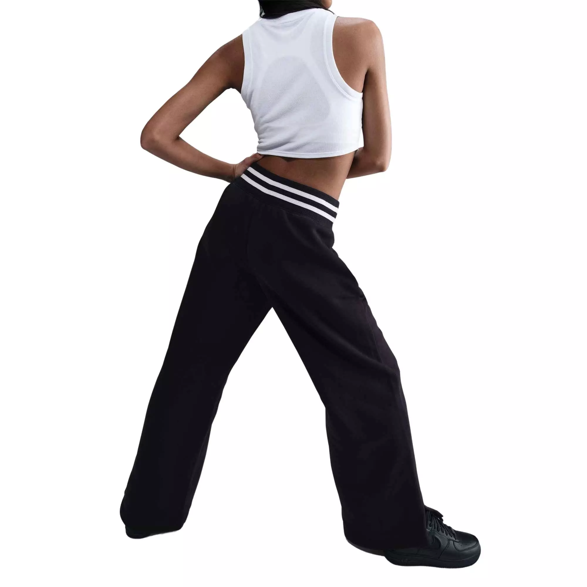 Nike Women's Sportswear Phoenix Fleece Oversized Crewneck Sweat Pants-Black - BLACK