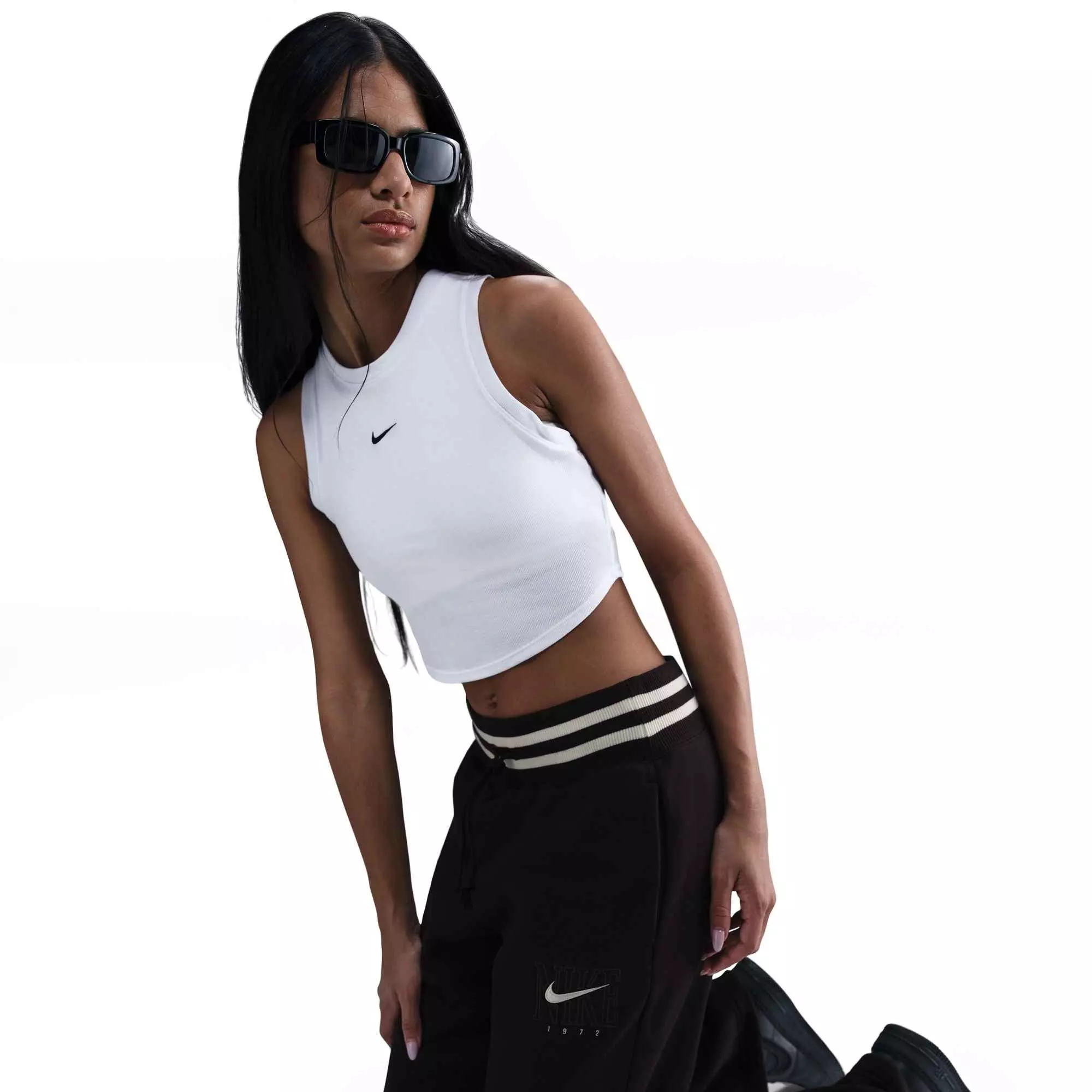Nike Women's Sportswear Phoenix Fleece Oversized Crewneck Sweat Pants-Black - BLACK