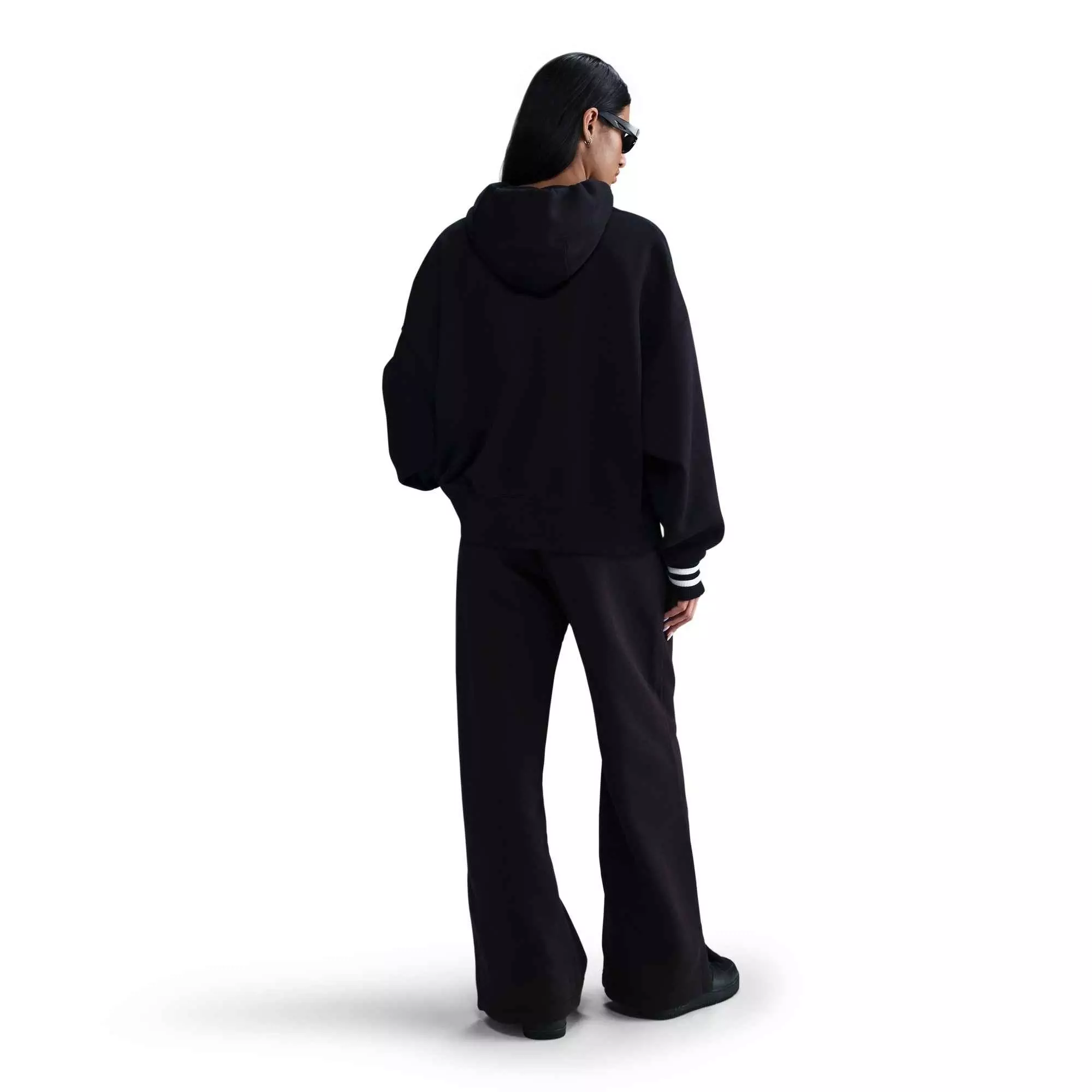 Nike Women's Sportswear Phoenix Fleece Oversized Crewneck Sweat Pants-Black - BLACK