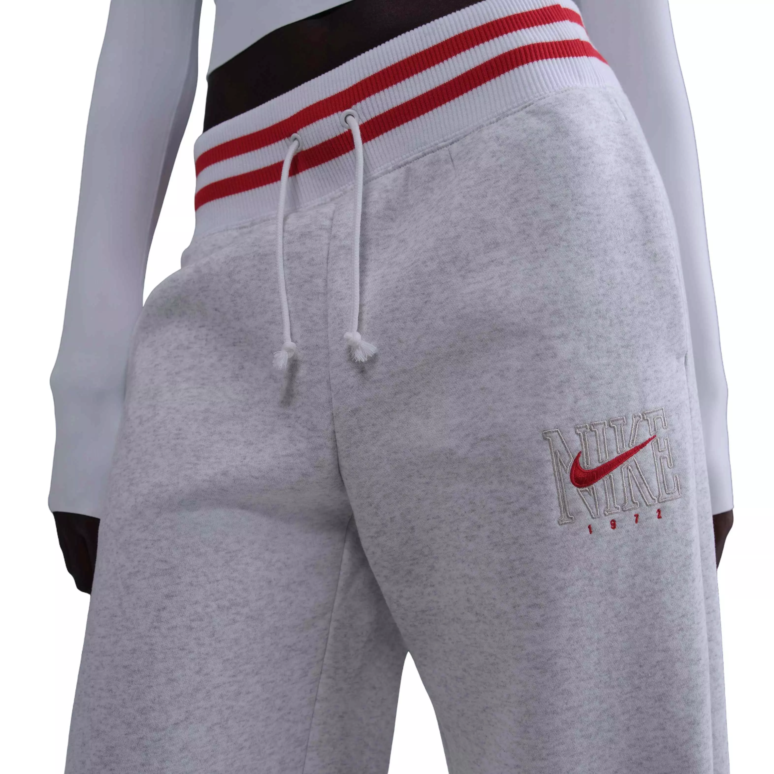 Nike Women's Sportswear Phoenix Fleece Oversized Crewneck Sweat Pants-Birch Heather - BROWN