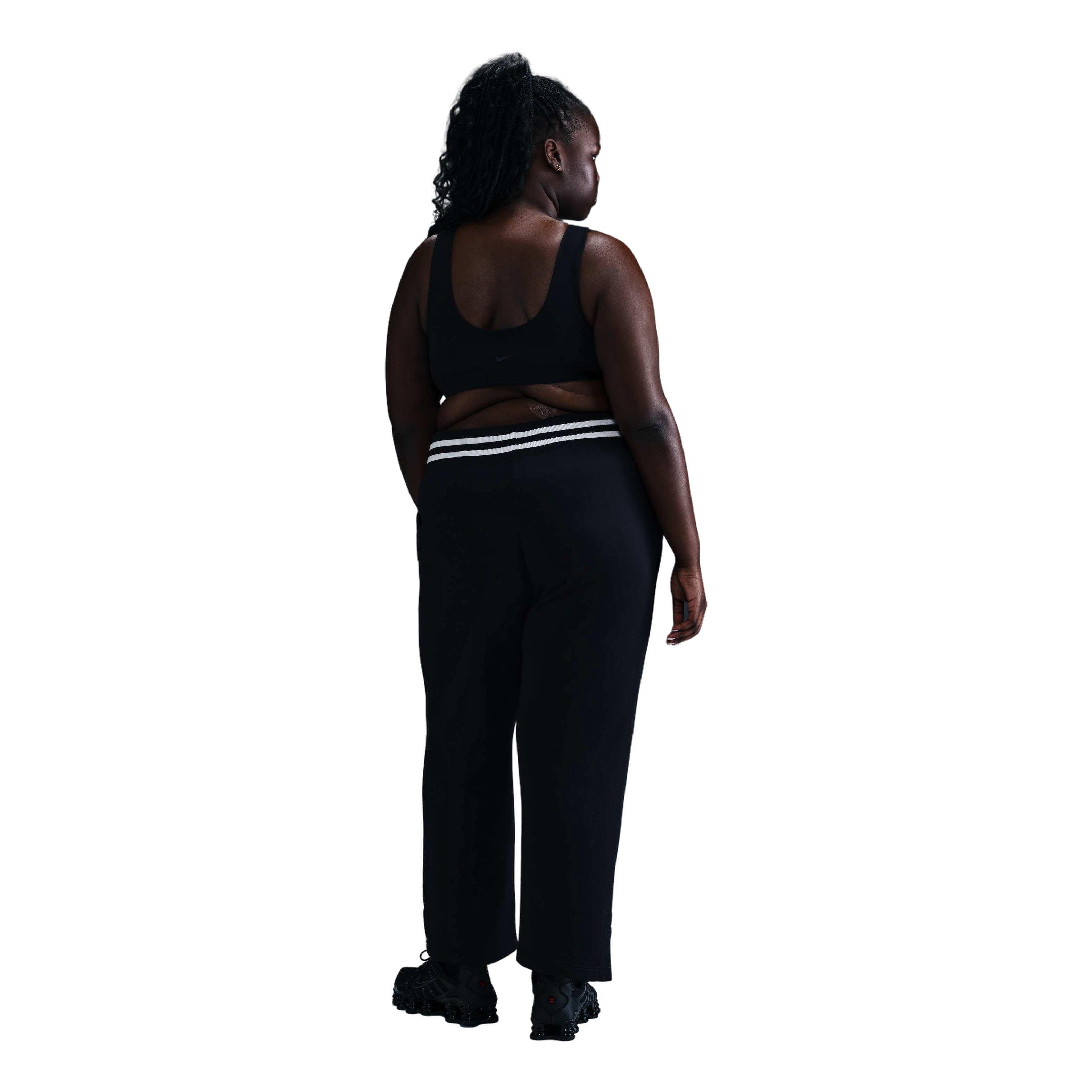 Nike Women's Sportswear Phoenix Oversized Fleece Crewneck Sweat Pants-Black - BLACK Thumbnail View 2