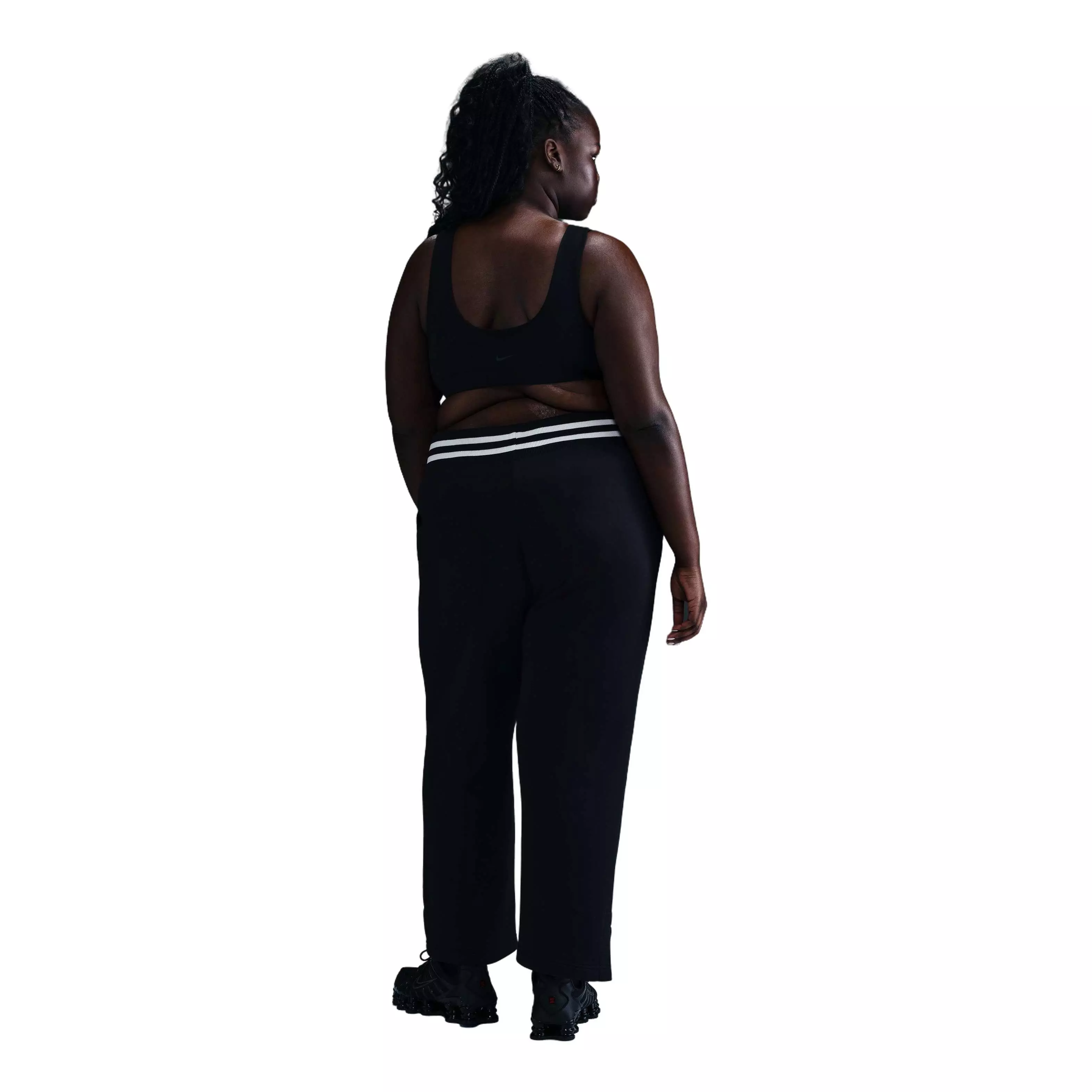 Nike Women's Sportswear Phoenix Oversized Fleece Crewneck Sweat Pants-Black - BLACK