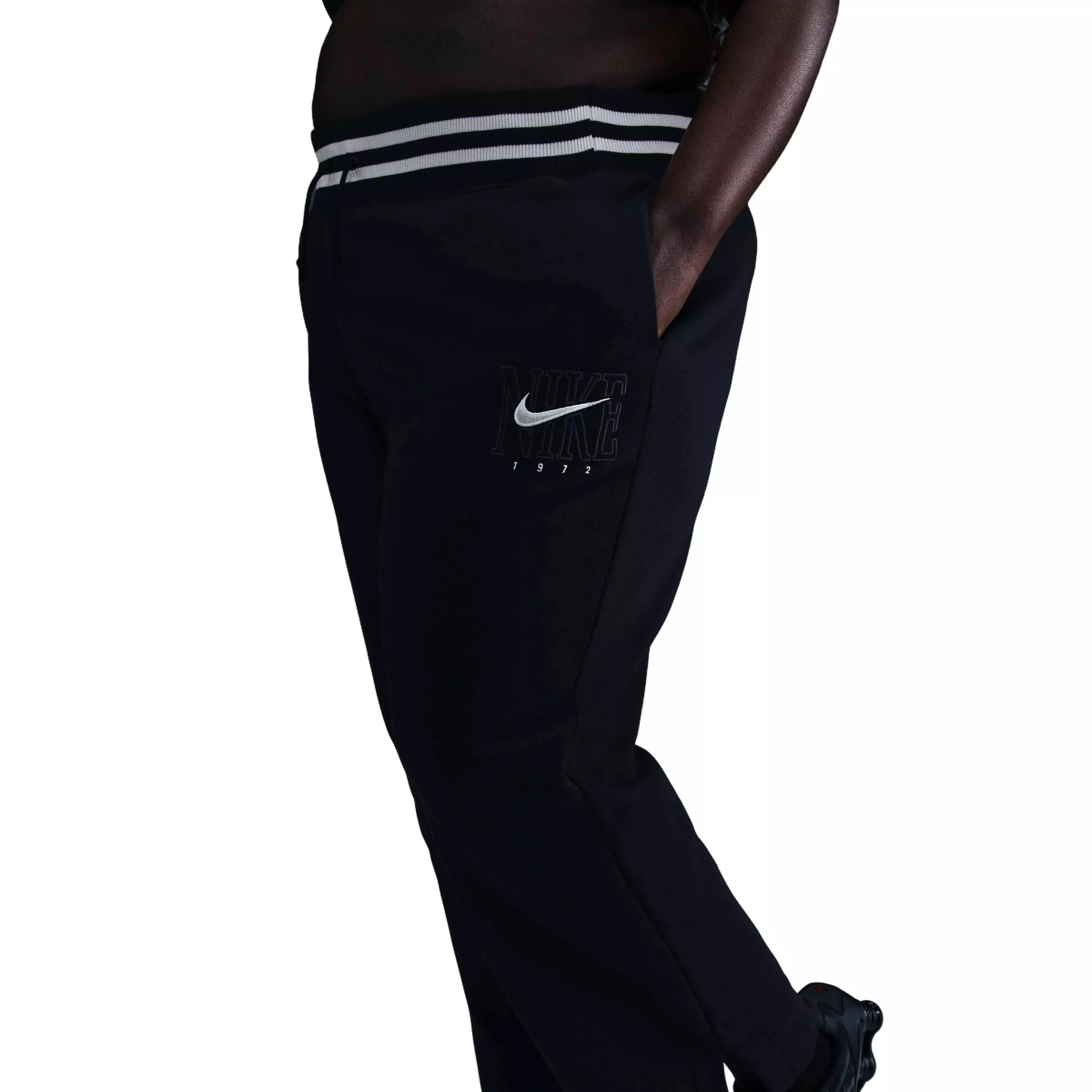 Nike Women's Sportswear Phoenix Oversized Fleece Crewneck Sweat Pants-Black - BLACK