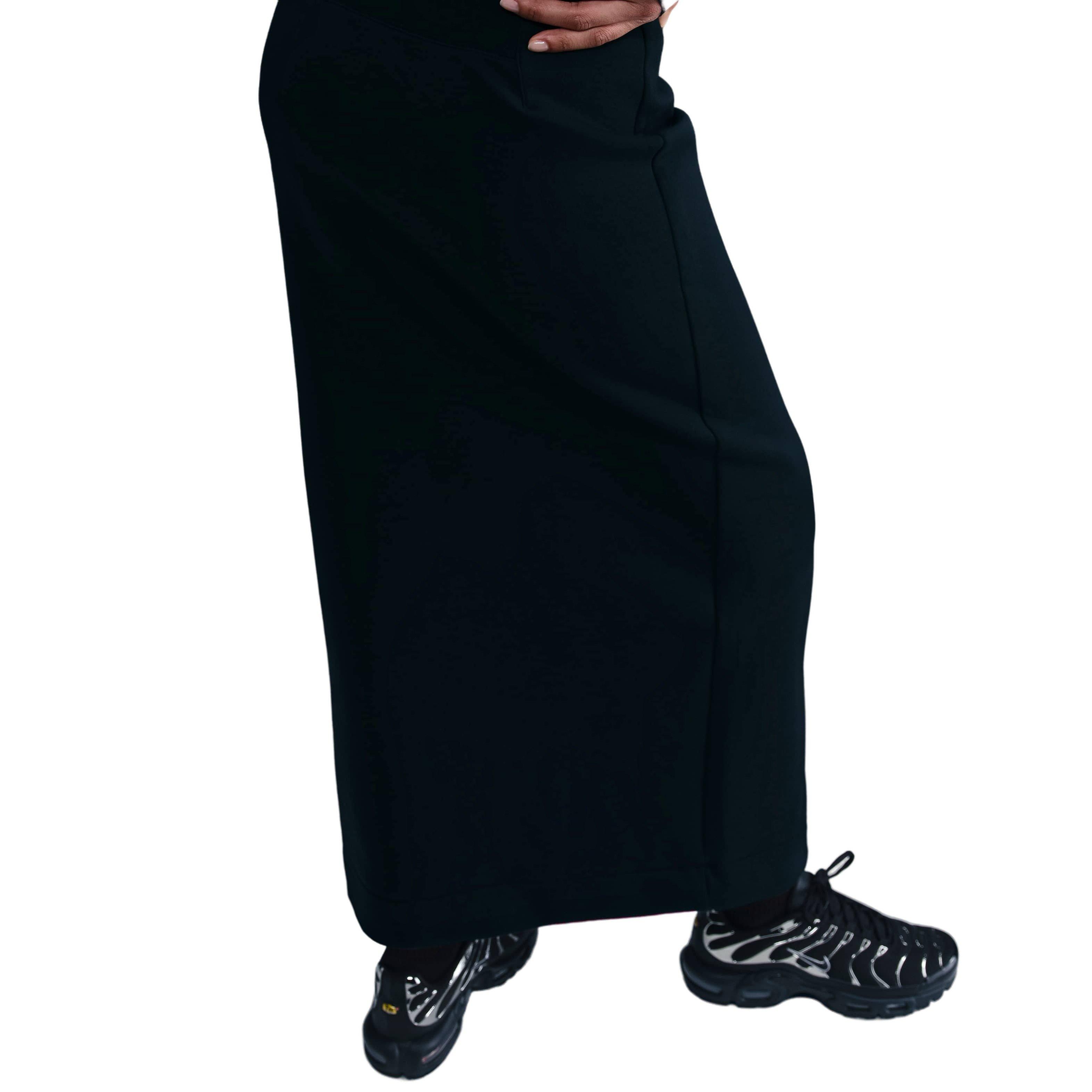 Nike Women​'s Sportswear Tech Fleece Slim Maxi Skirt-Black - BLACK Thumbnail View 2