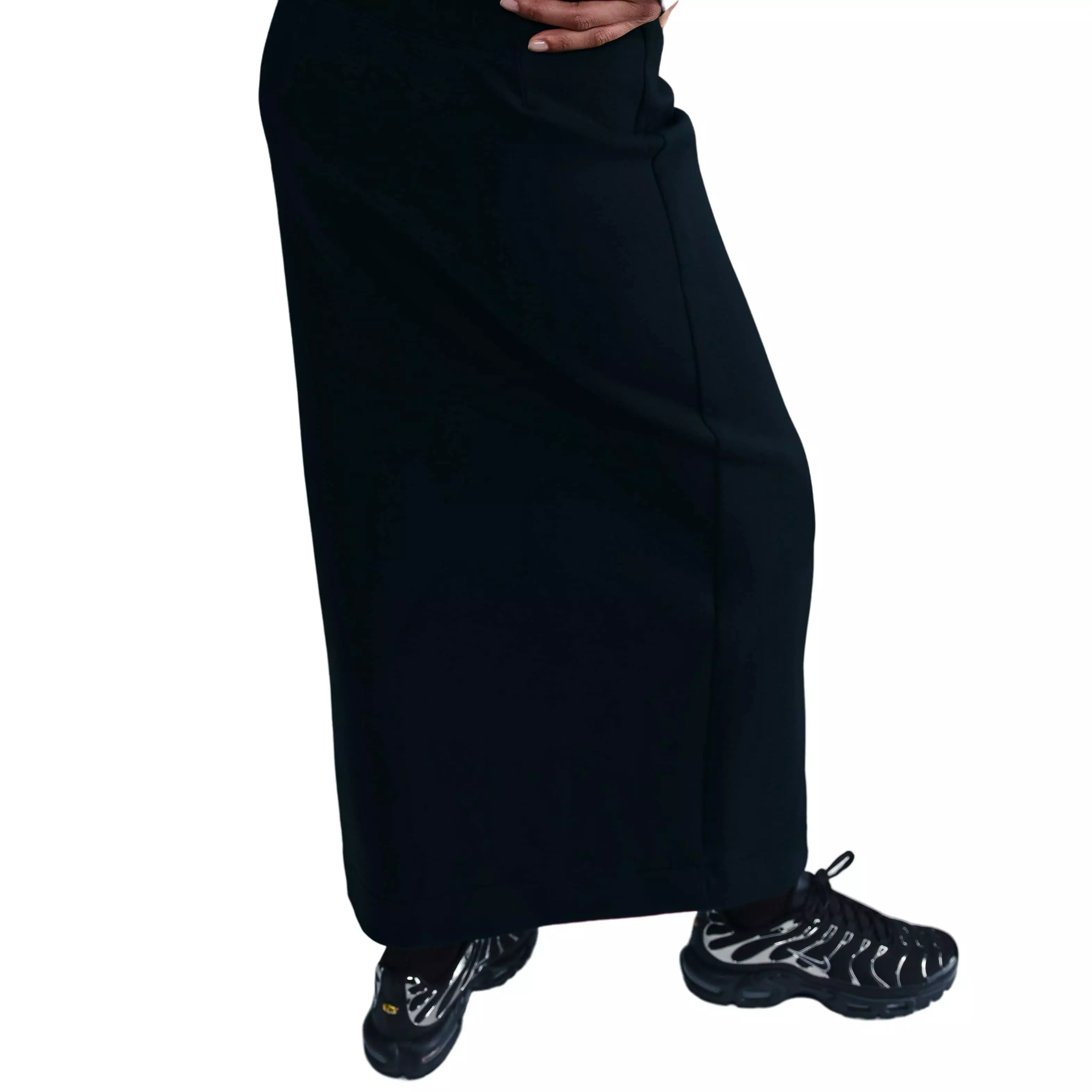 Nike Women​'s Sportswear Tech Fleece Slim Maxi Skirt-Black - BLACK
