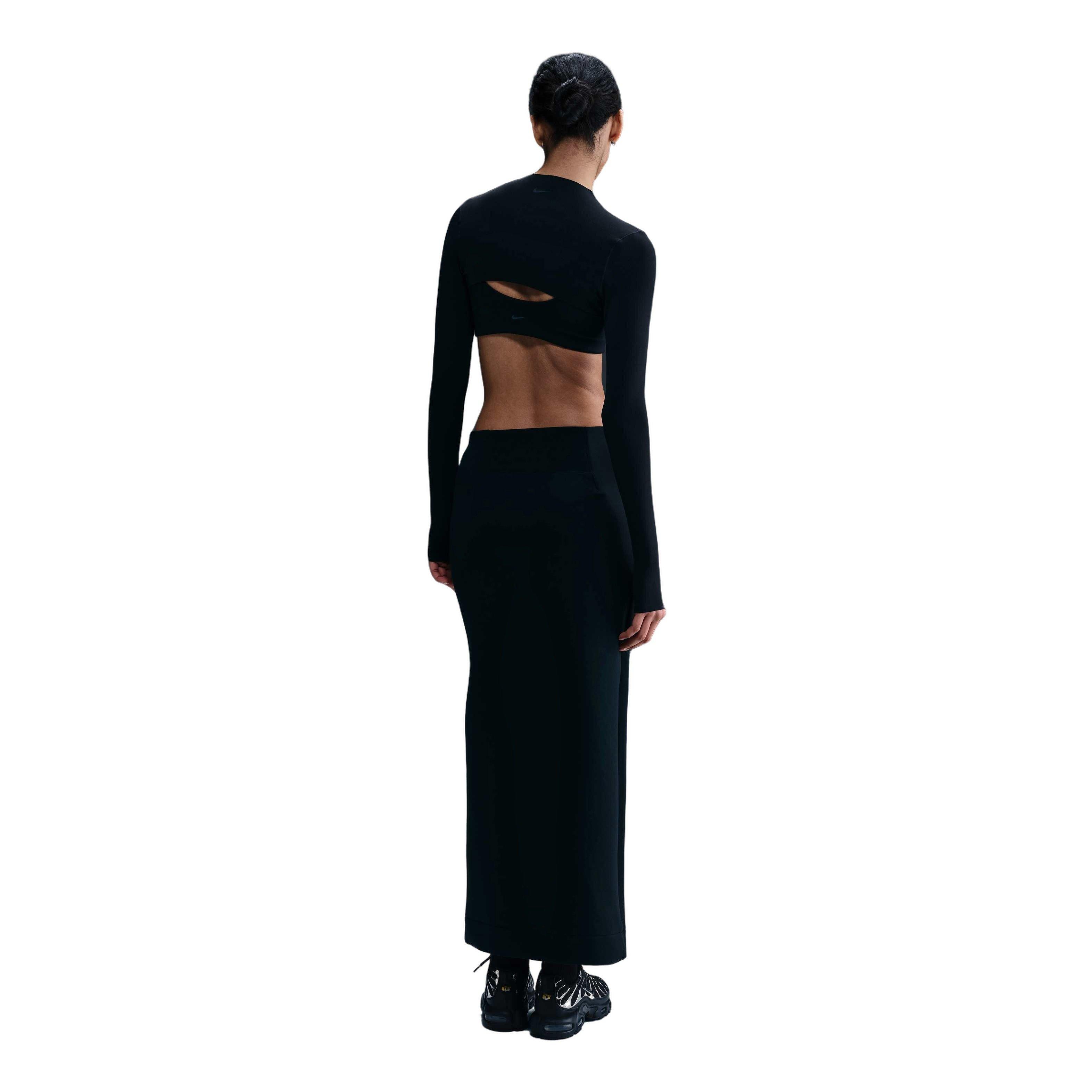 Nike Women​'s Sportswear Tech Fleece Slim Maxi Skirt-Black - BLACK Thumbnail View 4