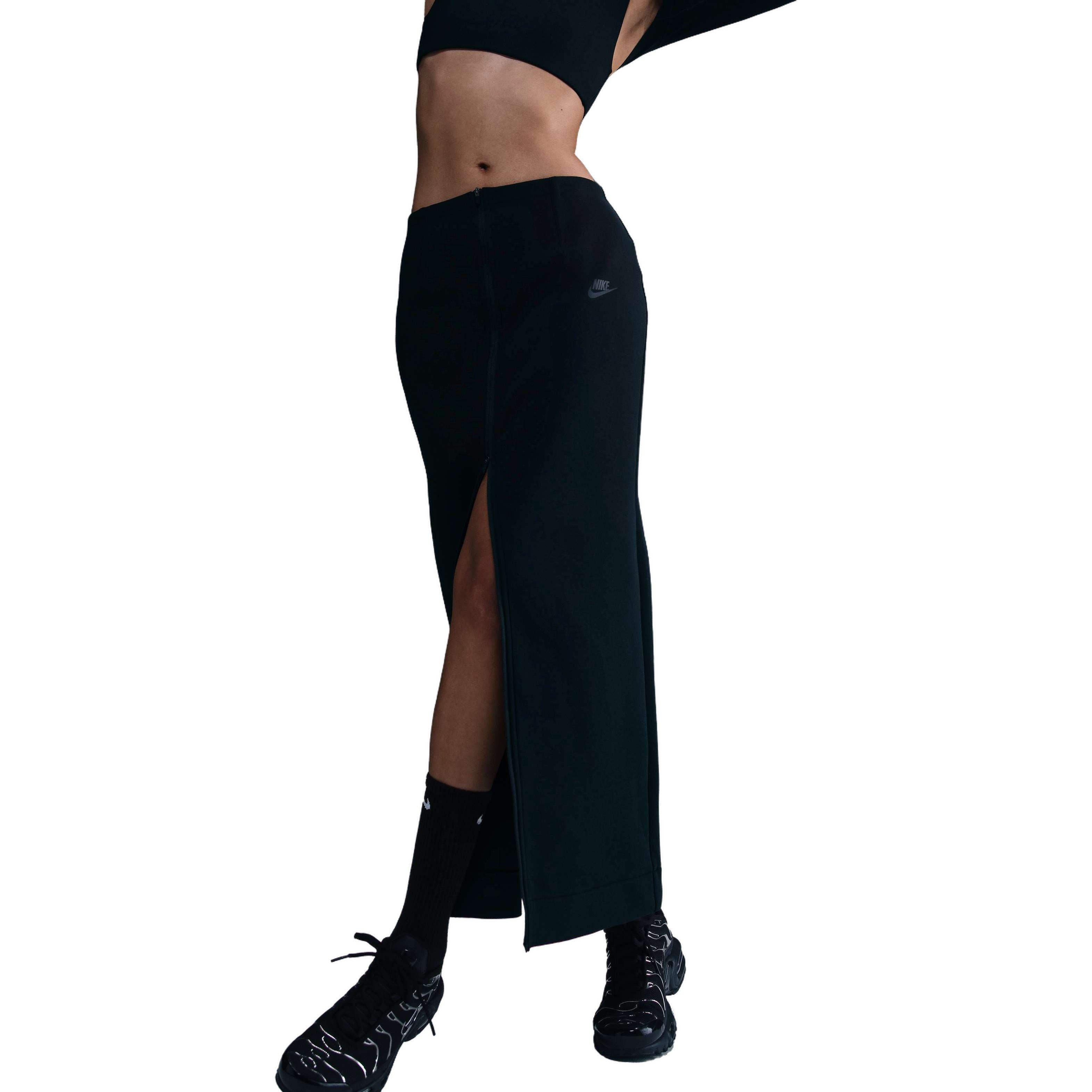 Nike Women​'s Sportswear Tech Fleece Slim Maxi Skirt-Black - BLACK Thumbnail View 5