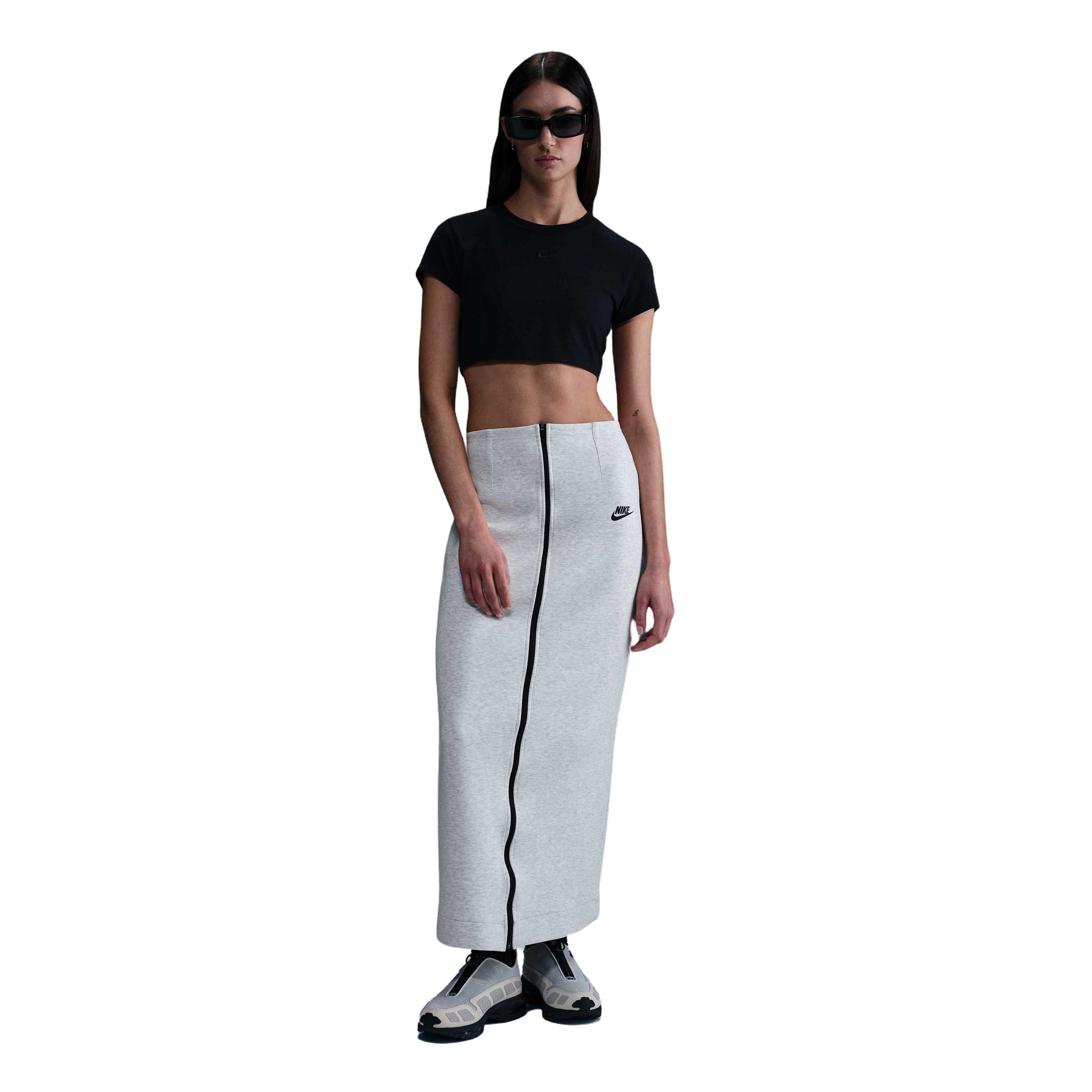 Nike Women​'s Sportswear Tech Fleece Slim Maxi Skirt-Grey - GREY Thumbnail View 1