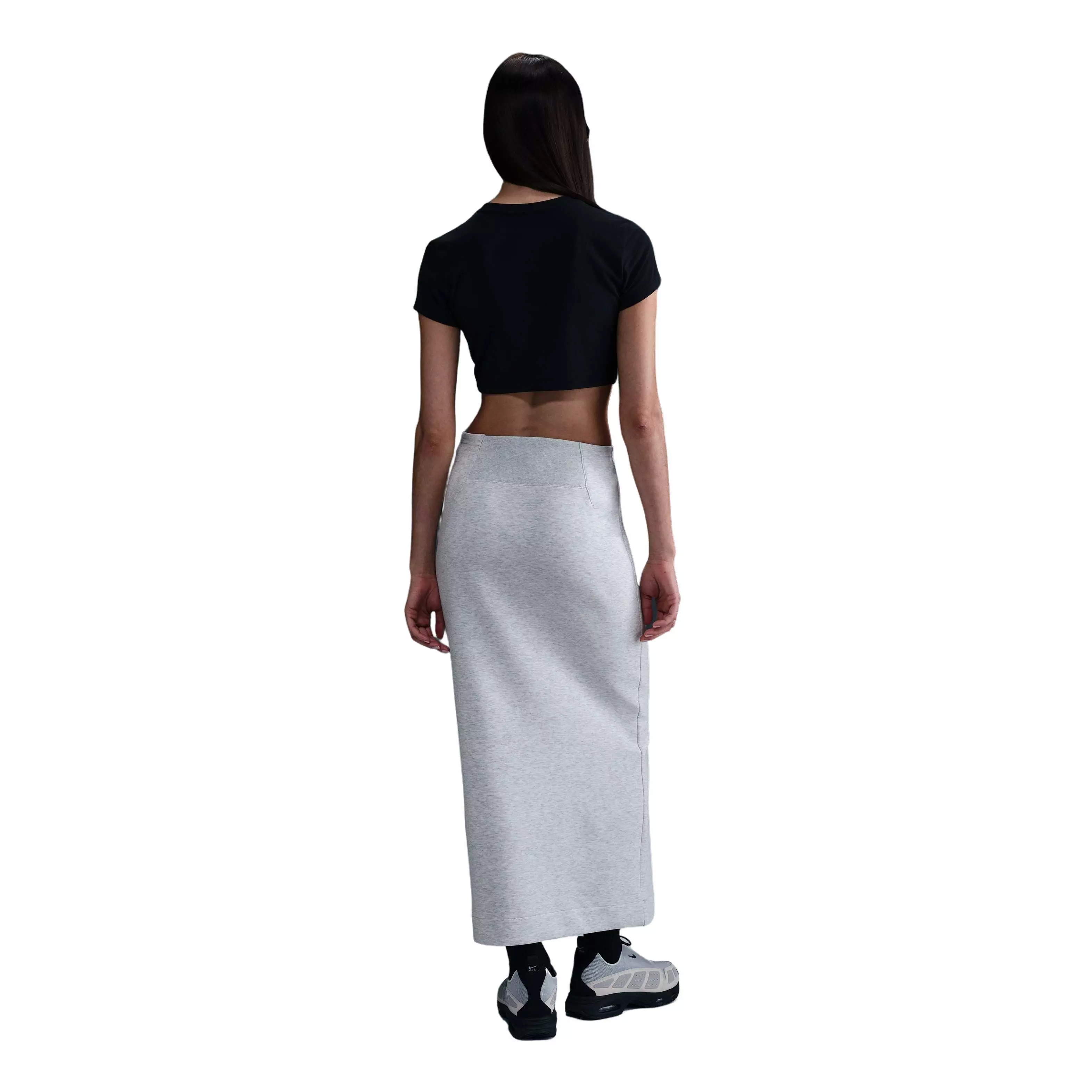 Nike Women​'s Sportswear Tech Fleece Slim Maxi Skirt-Grey - GREY