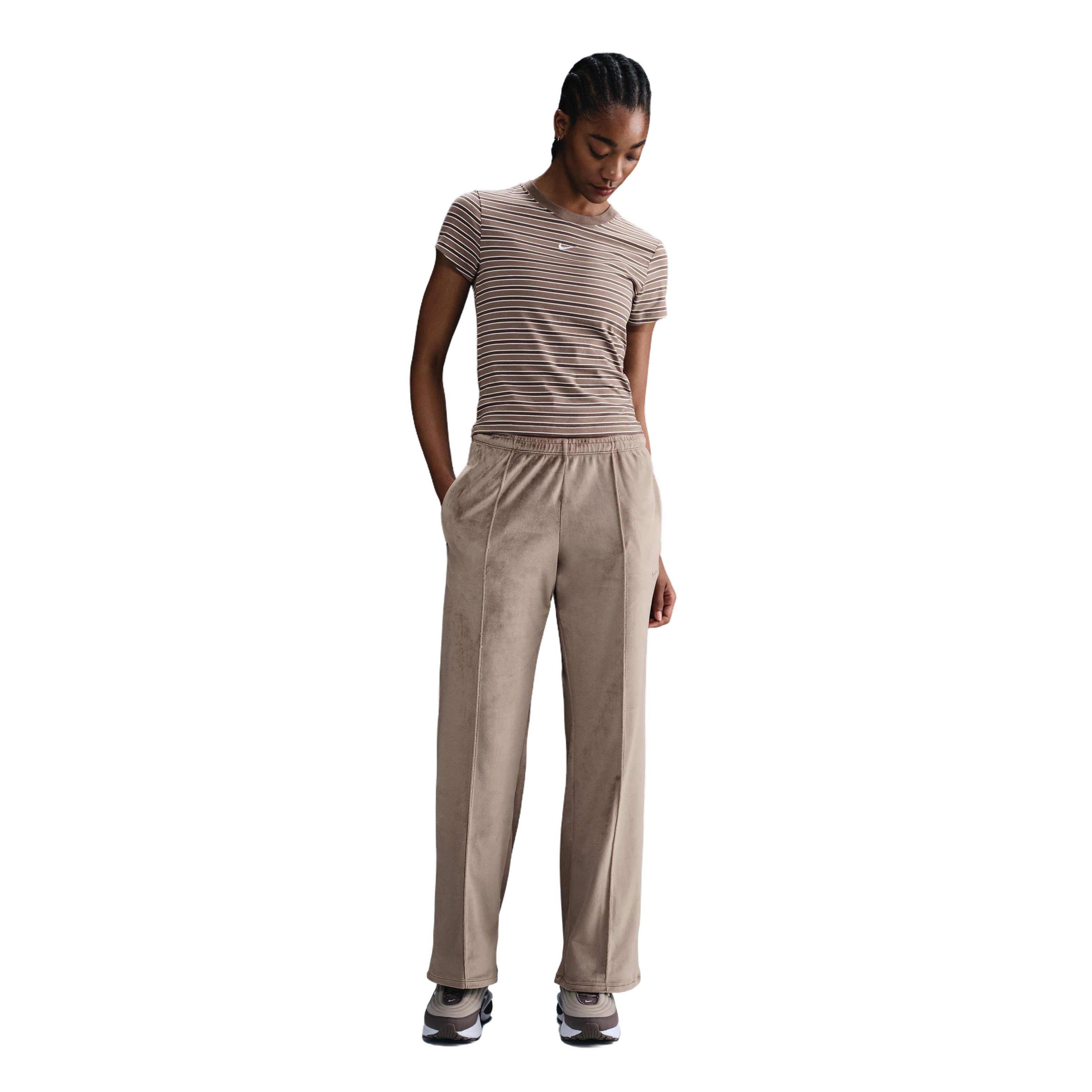 Nike Sportswear Chill Knit Mid-Rise Women's Brown Velour Pants