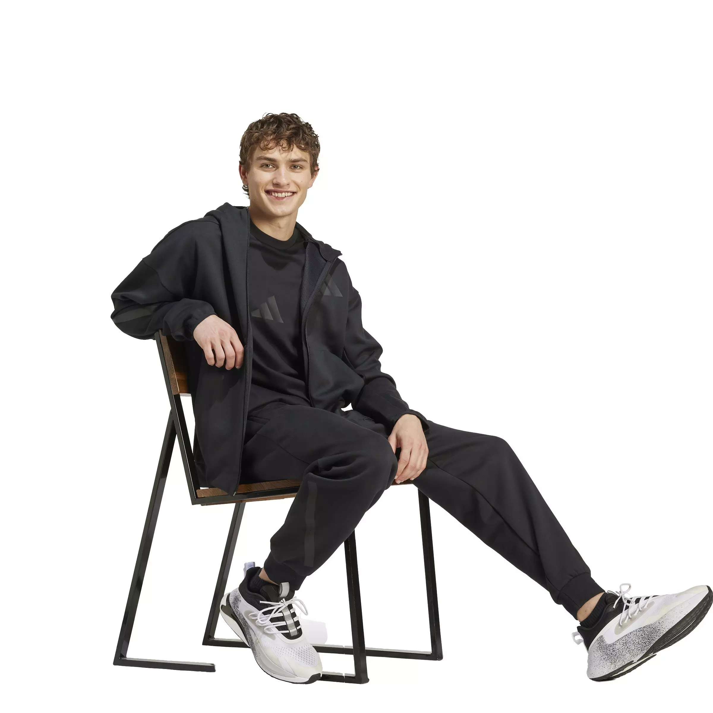 adidas Men's Z.N.E. Full-Zip Hooded Track Jacket - Black - BLACK