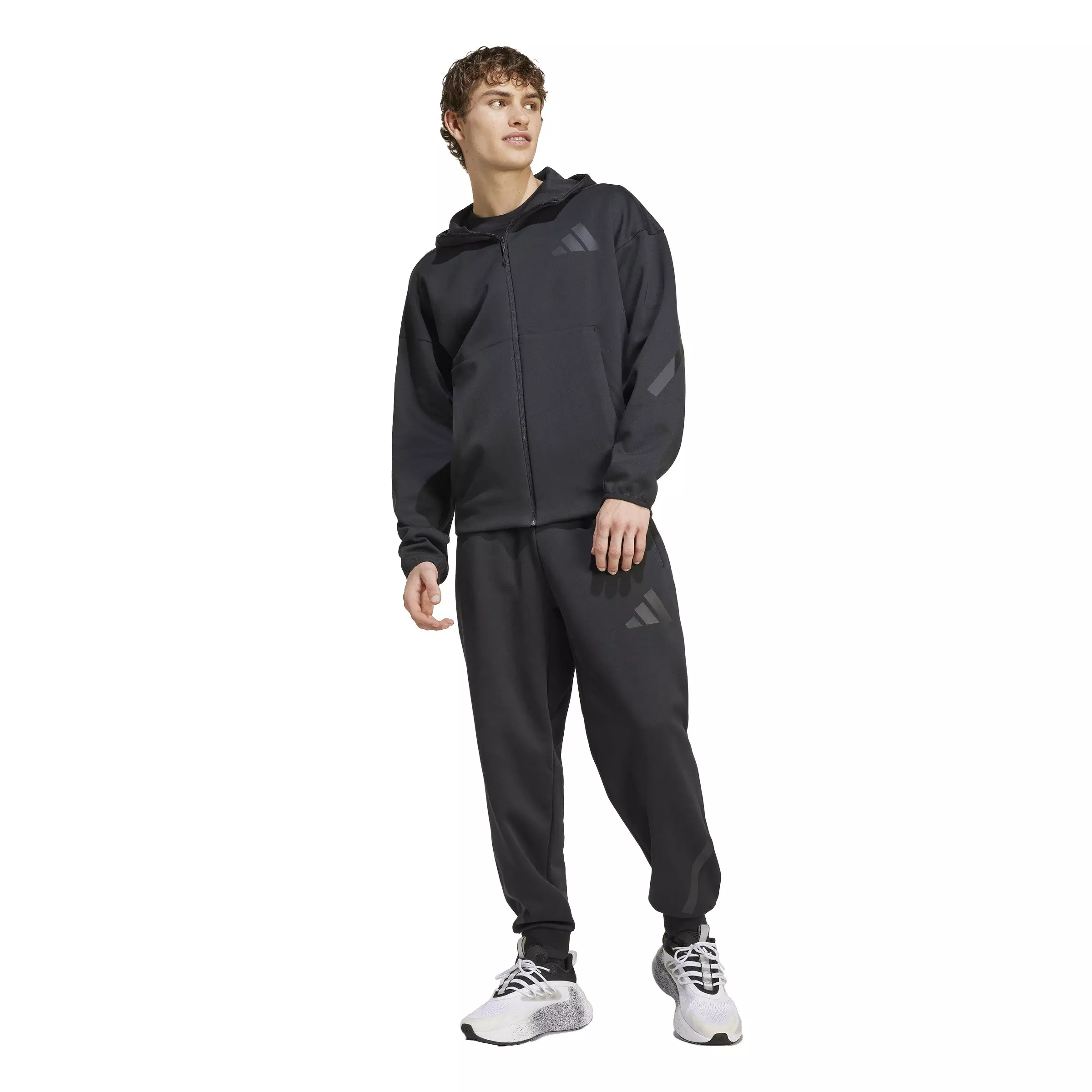 adidas Men's Z.N.E. Full-Zip Hooded Track Jacket - Black - BLACK