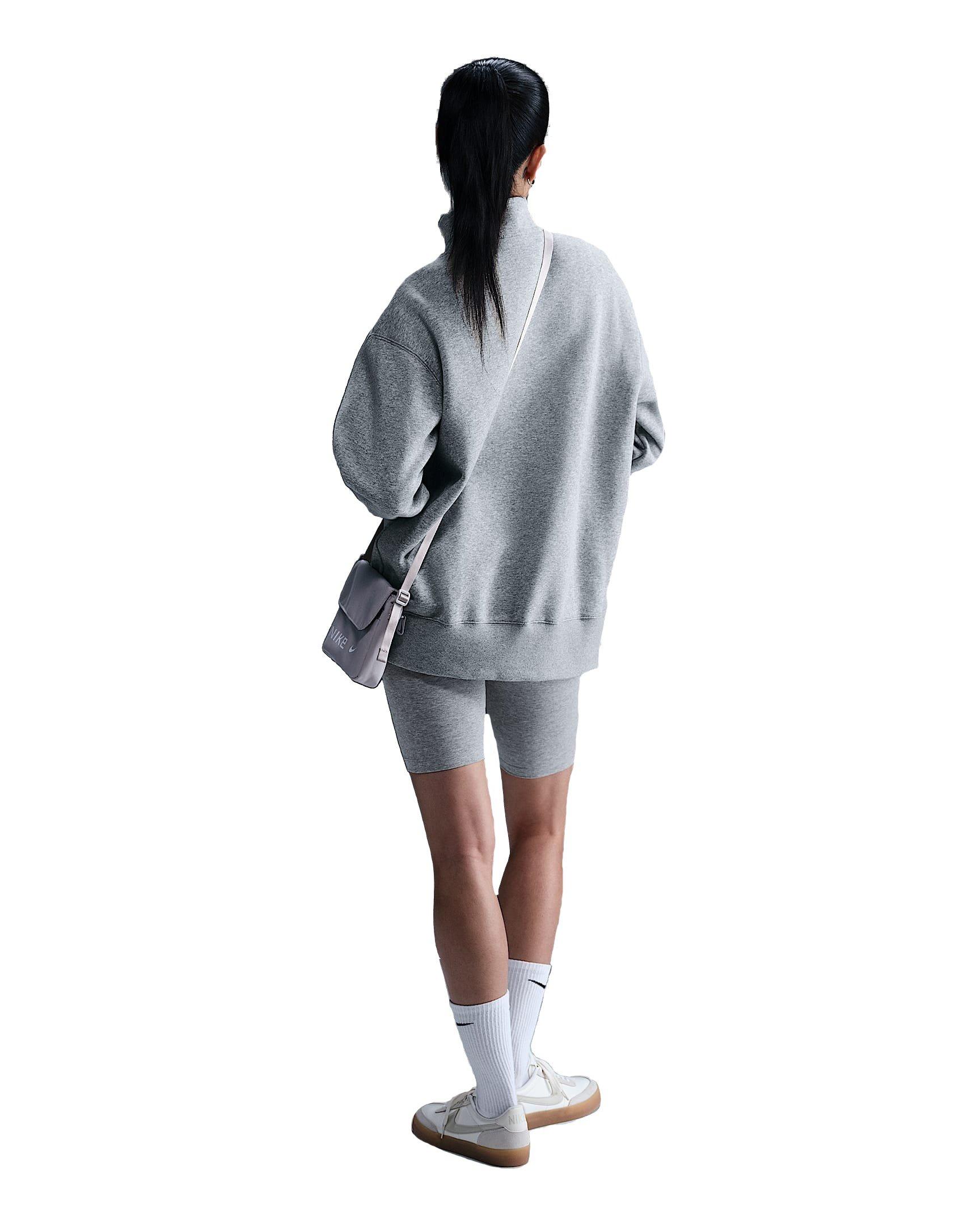 Nike Women's Sportswear Phoenix Fleece Oversized 1/4 Zip Sweatshirt - Grey - GREY Thumbnail View 5