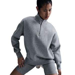 Nike Women's Sportswear Phoenix Fleece Oversized 1/4 Zip Sweatshirt - Grey
