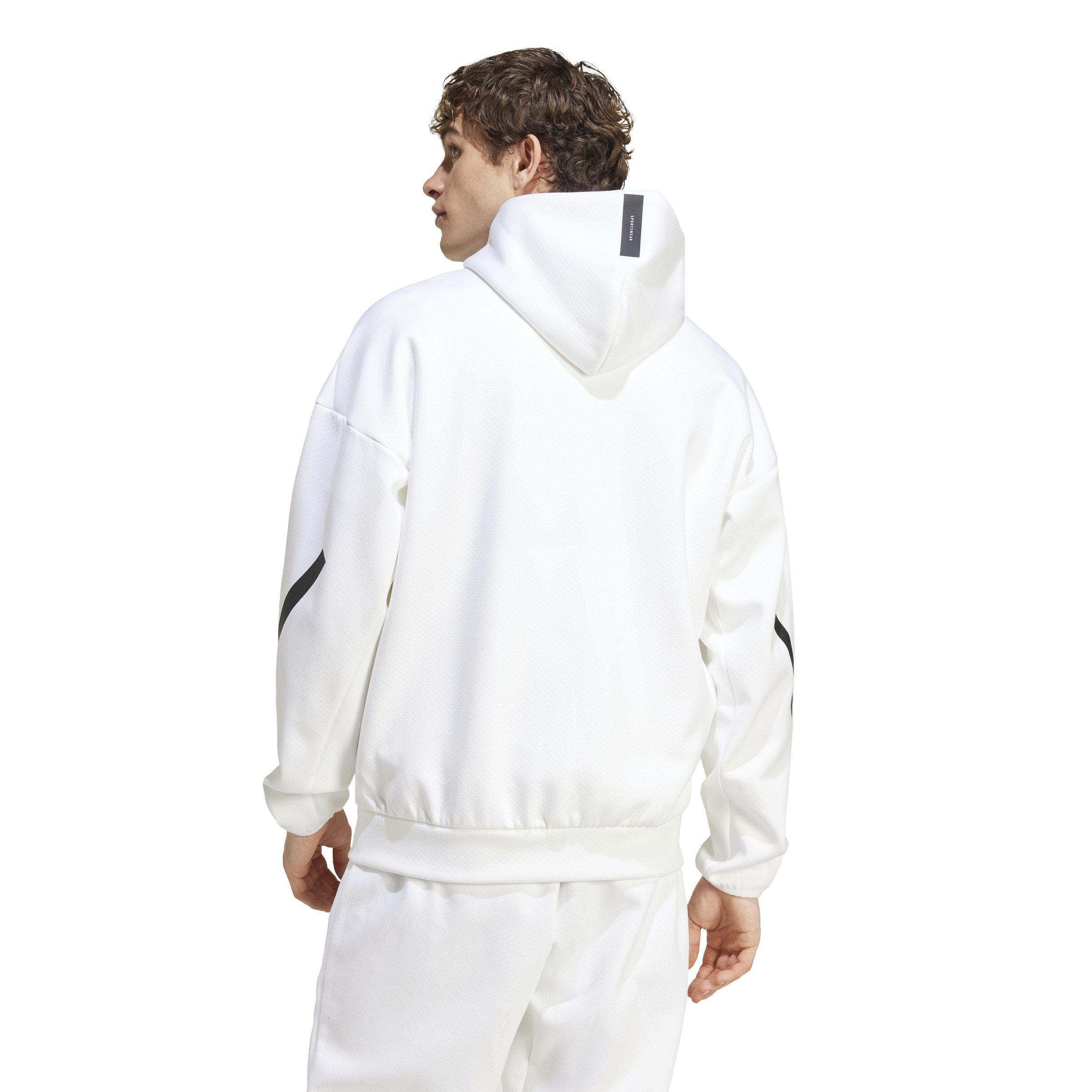 adidas Men's Z.N.E. Full-Zip Hooded Track Jacket - White - WHITE Thumbnail View 2