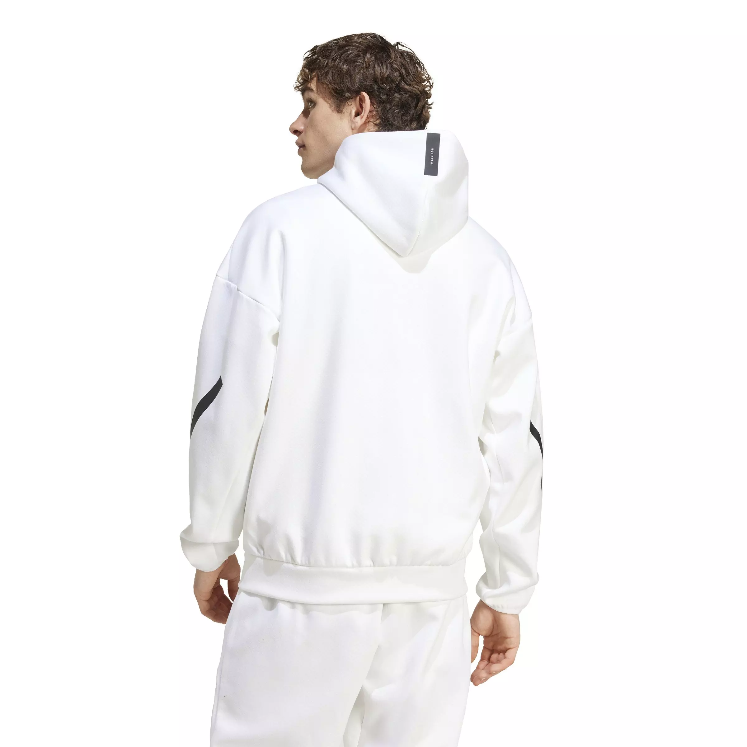 adidas Men's Z.N.E. Full-Zip Hooded Track Jacket - White - WHITE