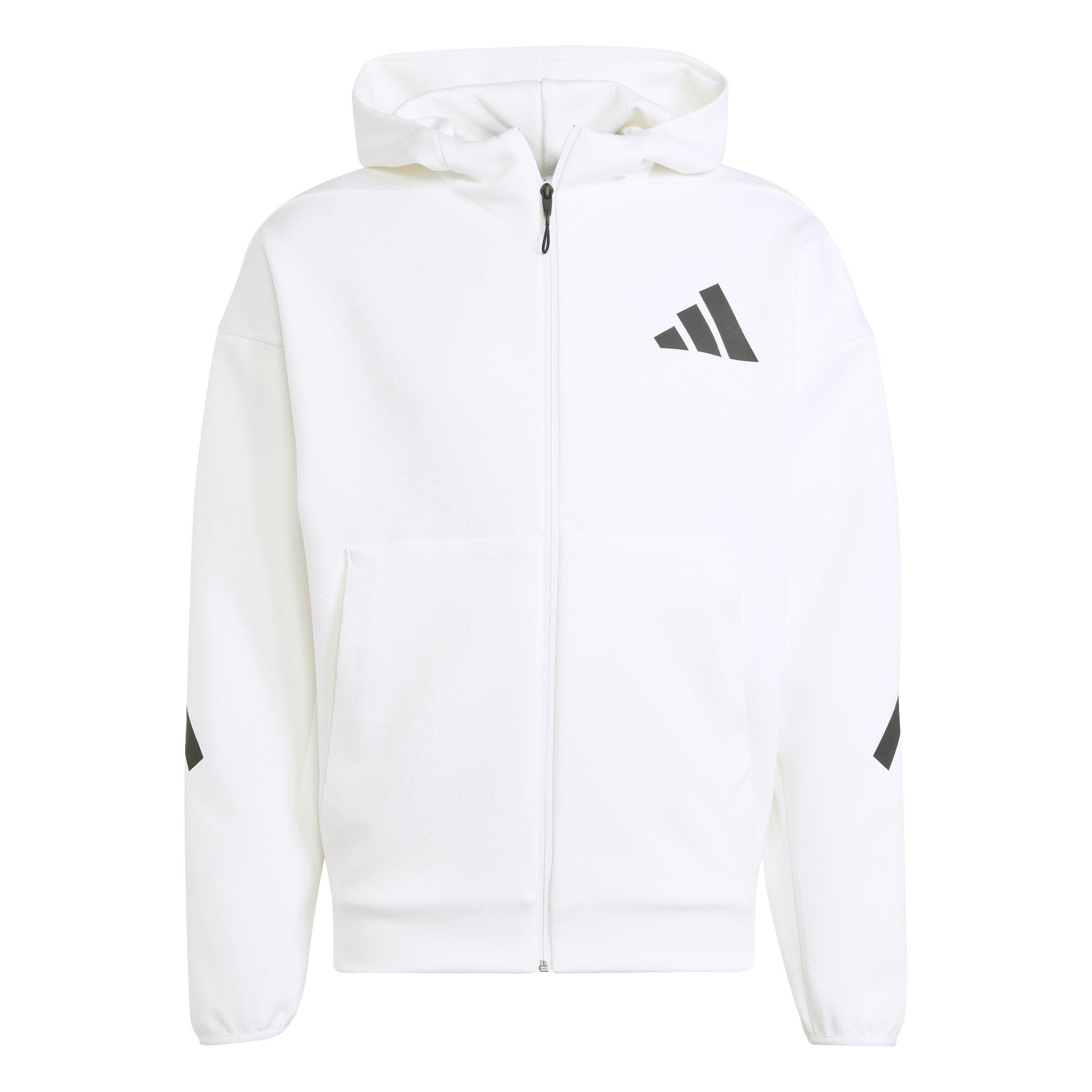 adidas Men's Z.N.E. Full-Zip Hooded Track Jacket - White - WHITE Thumbnail View 7