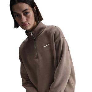 Nike Women's Sportswear Phoenix Fleece Oversized 1/4 Zip Sweatshirt - Brown
