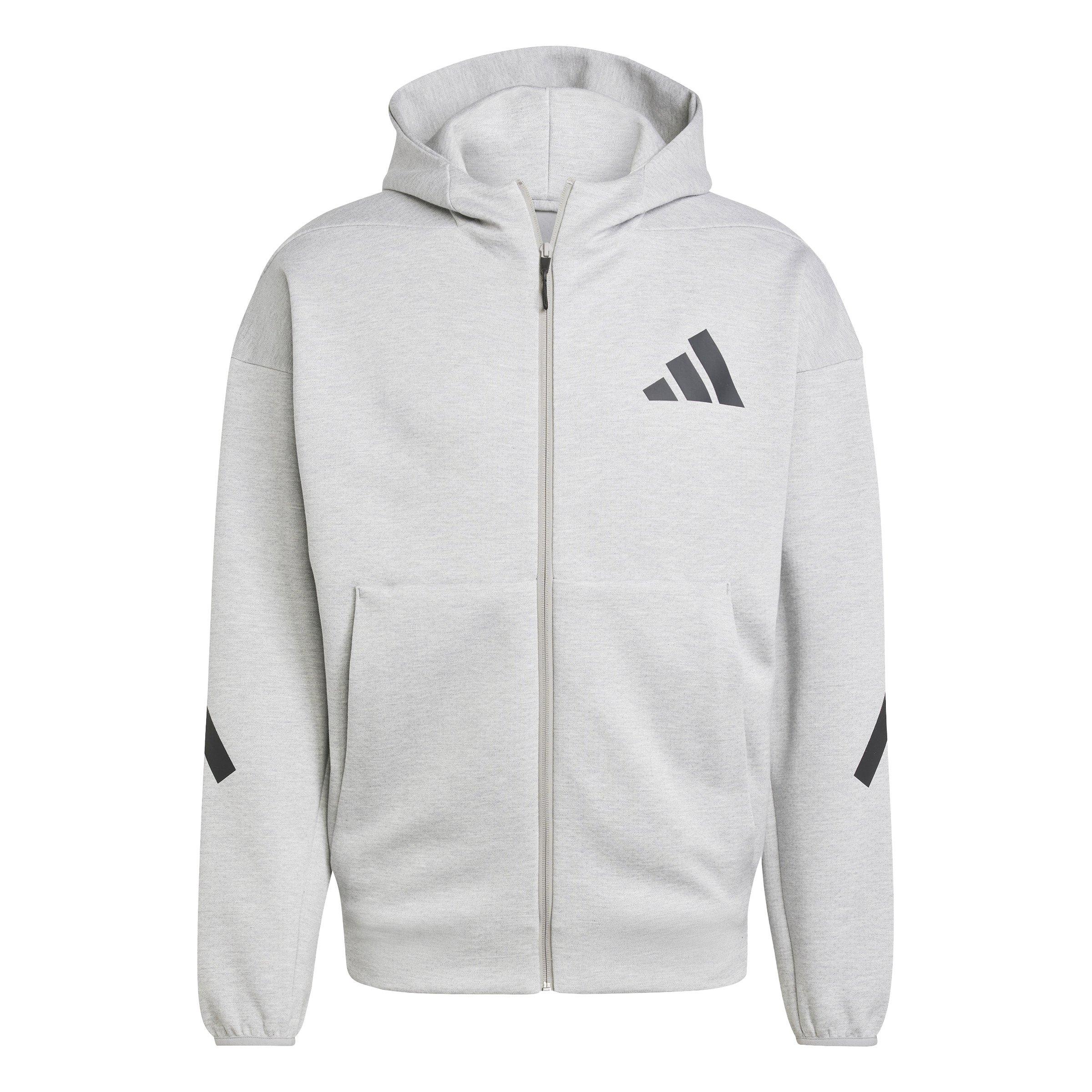 adidas Men's Z.N.E. Full-Zip Hooded Track Jacket - Grey - GREY Thumbnail View 7