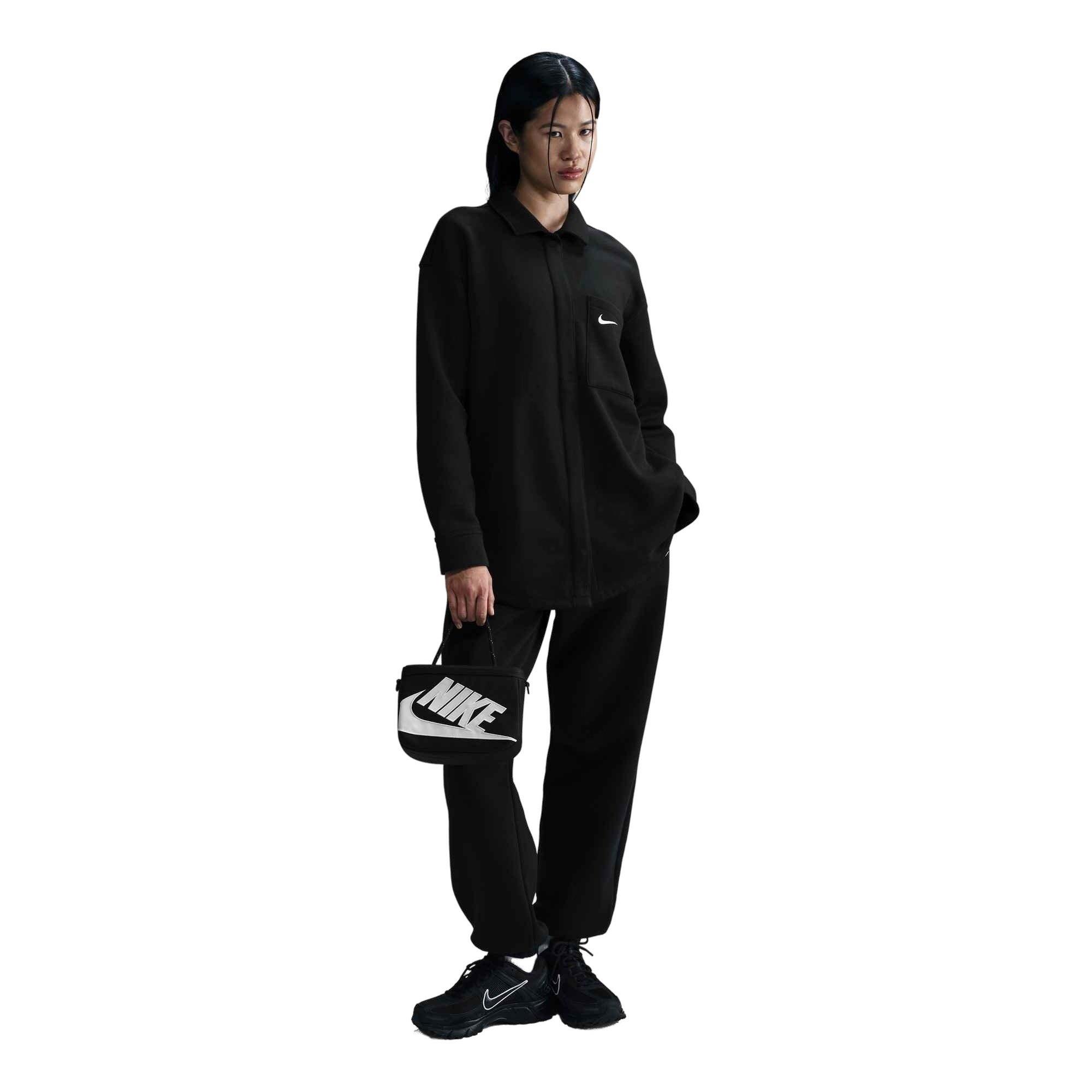 Nike Women's Sportswear Phoenix Fleece Oversized Shirt Jacket - Black - BLACK Thumbnail View 4
