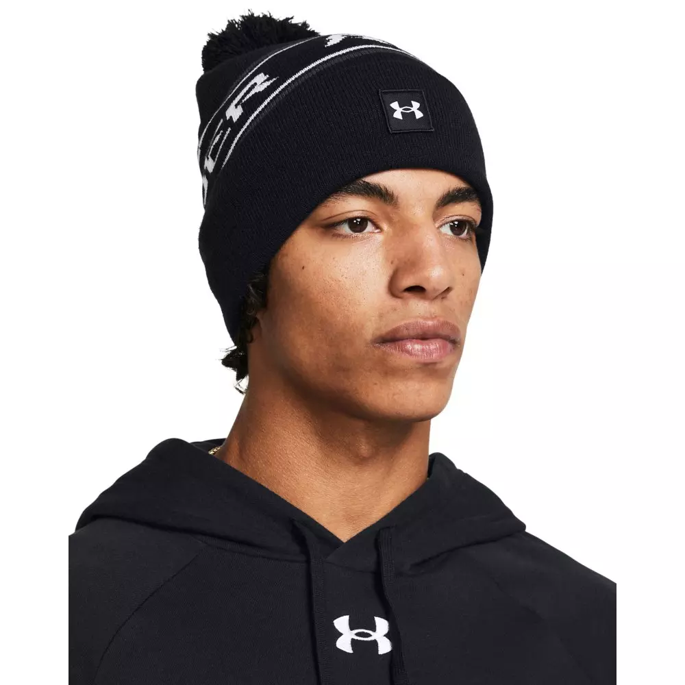 Under Armour Men's Halftime Pom Beanie -Black - BLACK