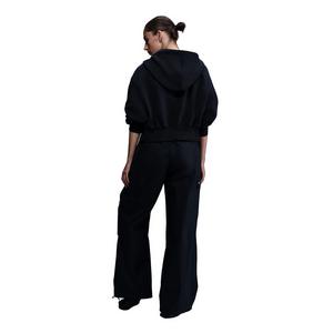 Nike Women's Sportswear Phoenix Fleece Loose Cropped Full-Zip Hooded Jacket - Black