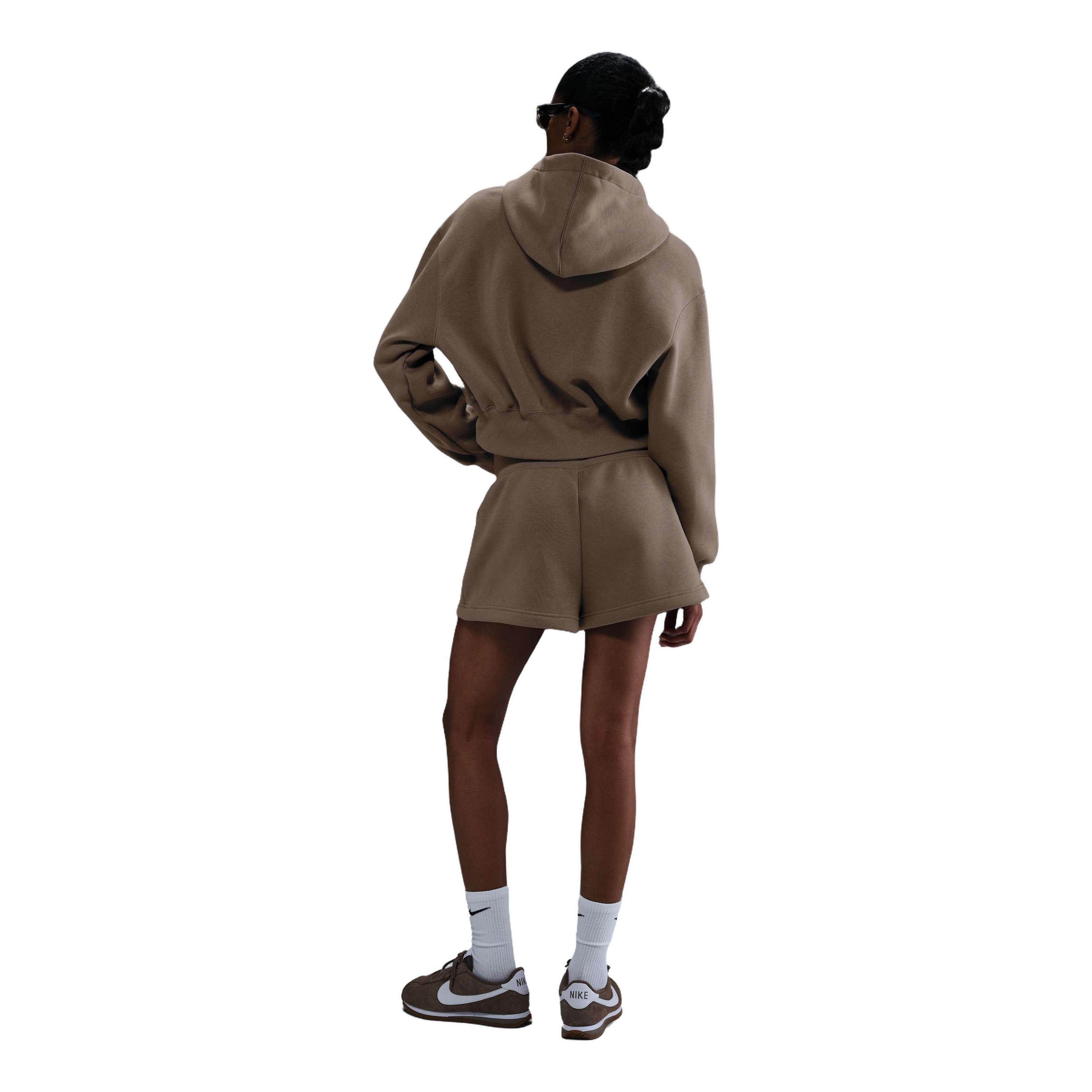 Nike Sportswear Phoenix Fleece Loose Cropped Women's Brown Full-Zip Hooded Jacket