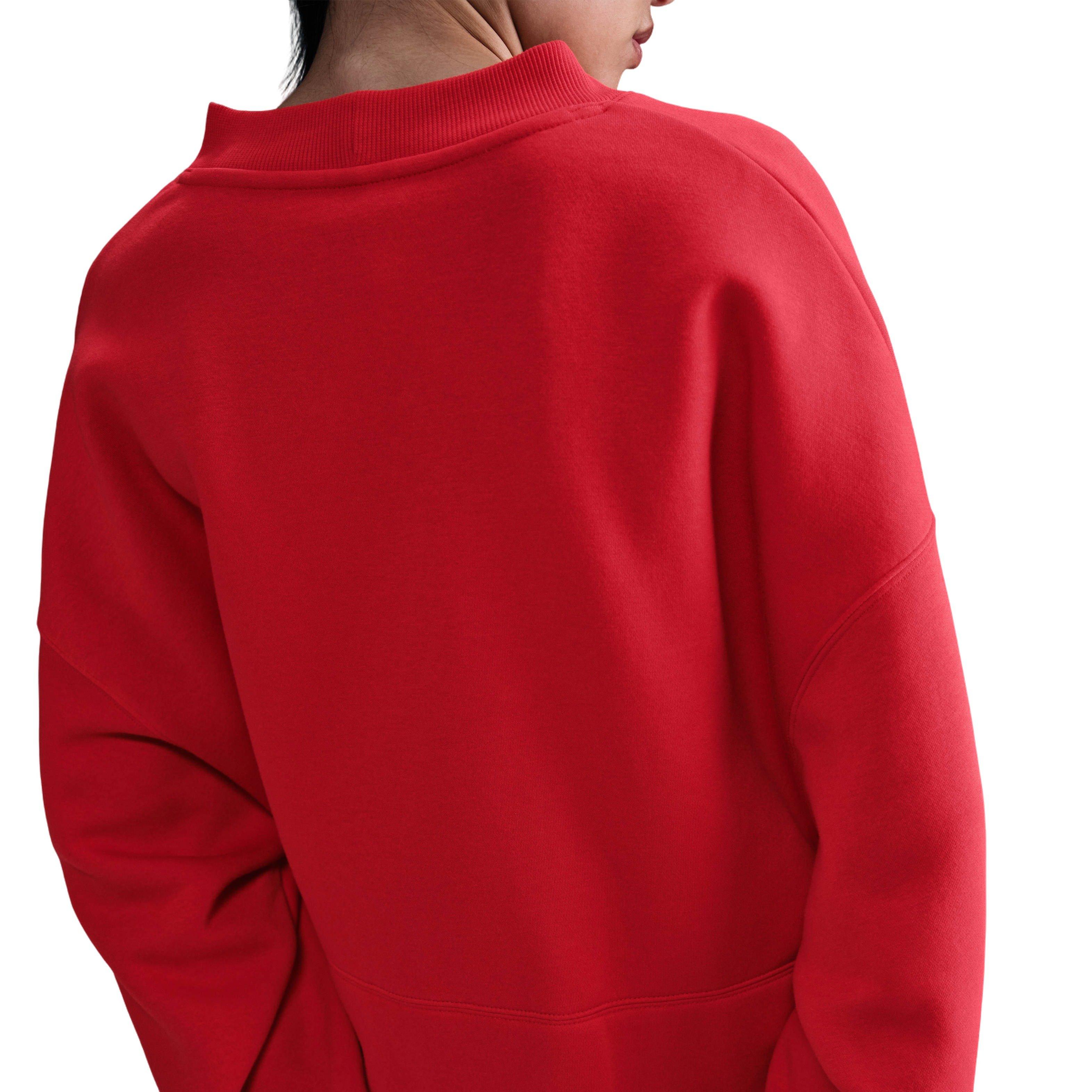 Nike Women's Sportswear Phoenix Fleece Over-Oversized Graphic Cardigan-Red - RED Thumbnail View 2