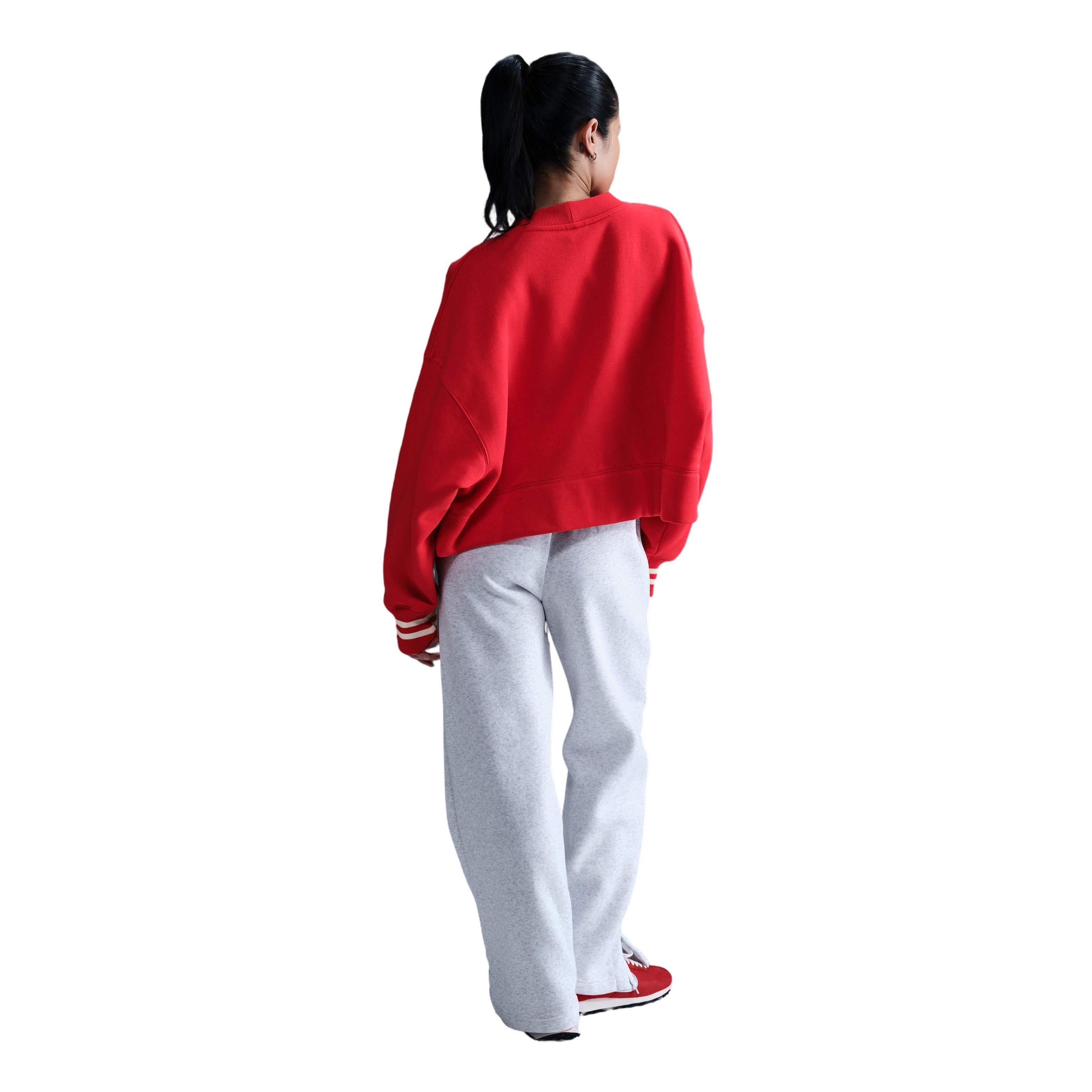 Nike Women's Sportswear Phoenix Fleece Over-Oversized Graphic Cardigan-Red - RED Thumbnail View 5
