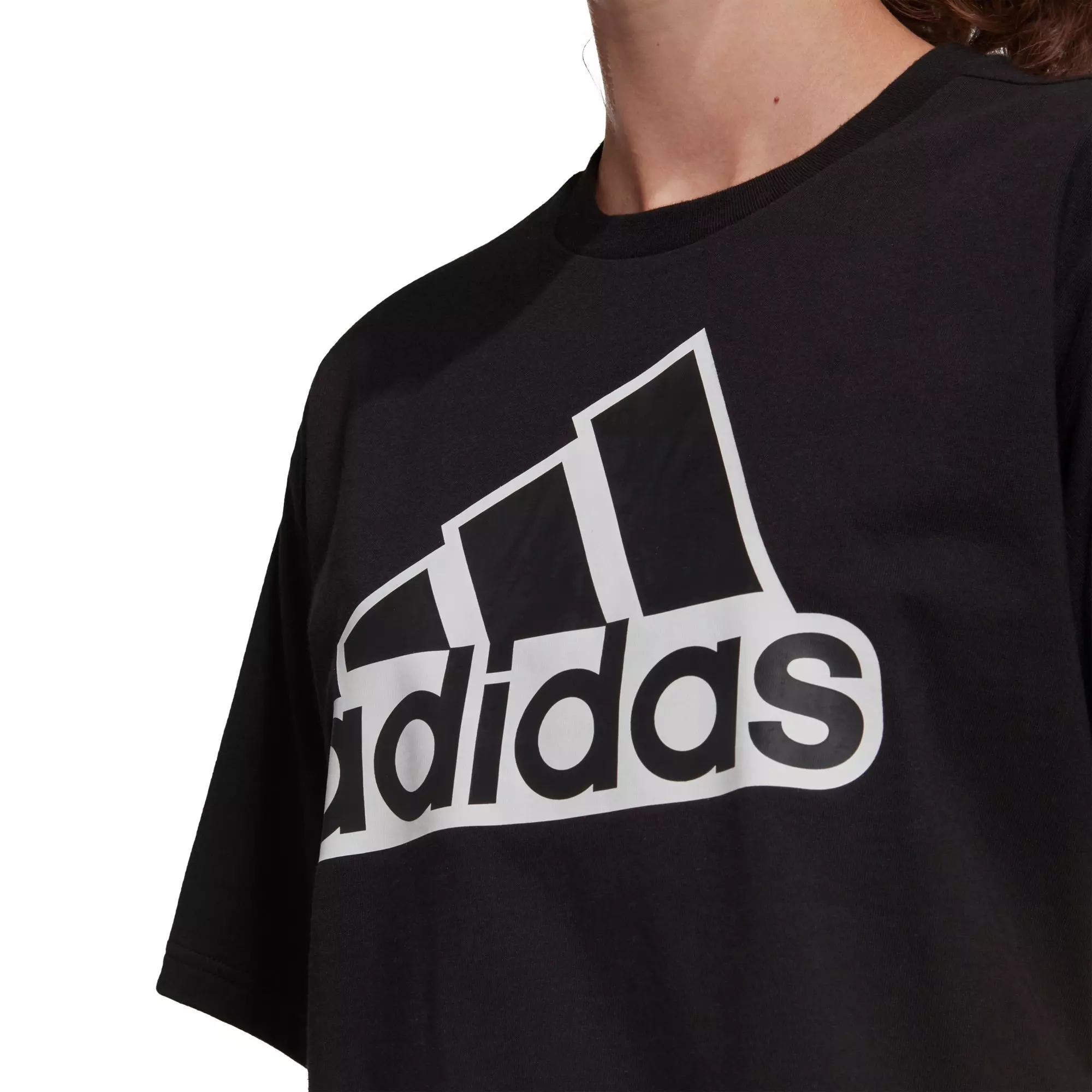 adidas Women's Essentials Logo Boxy Tee - Black - BLACK