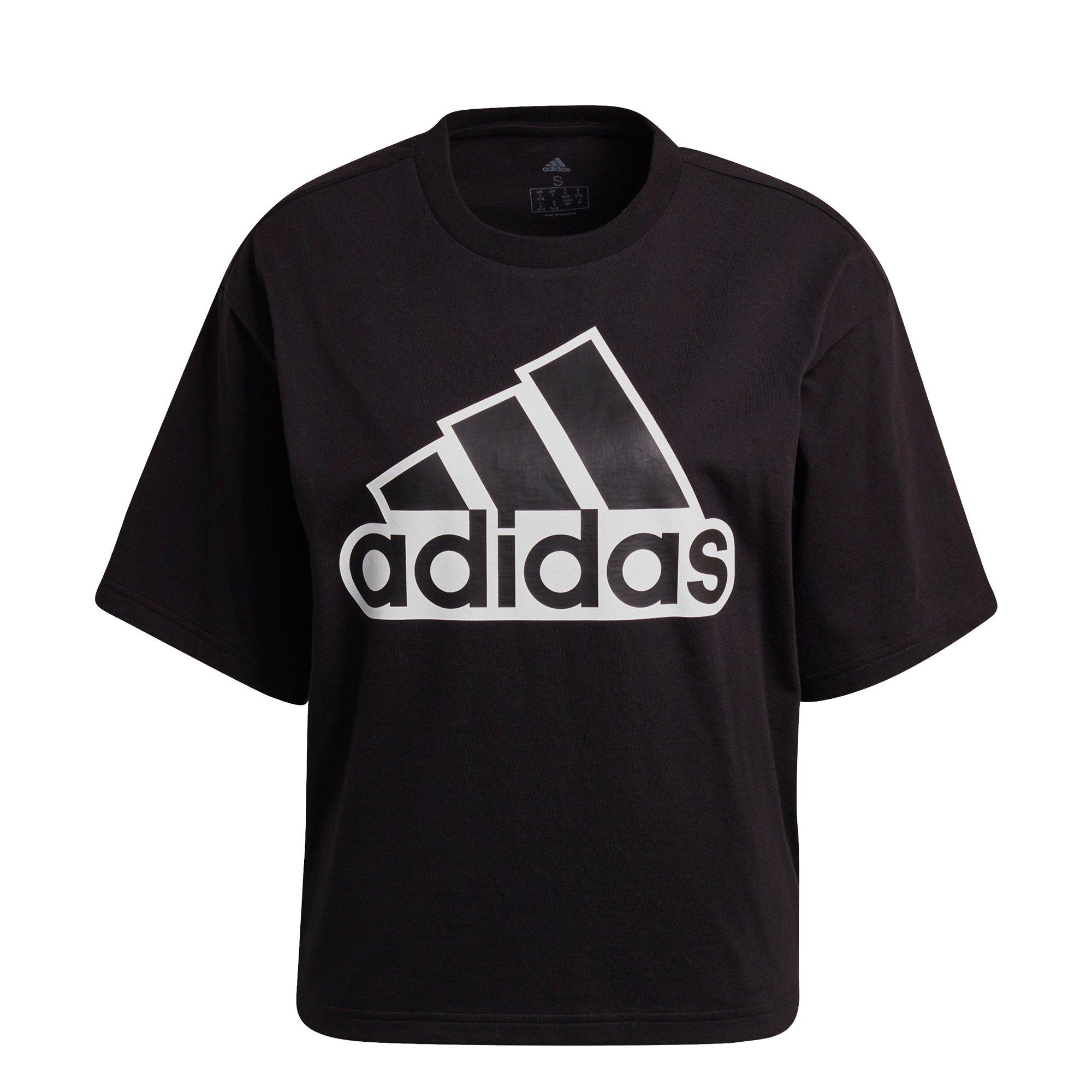 adidas Women's Essentials Logo Boxy Tee - Black - BLACK Thumbnail View 6
