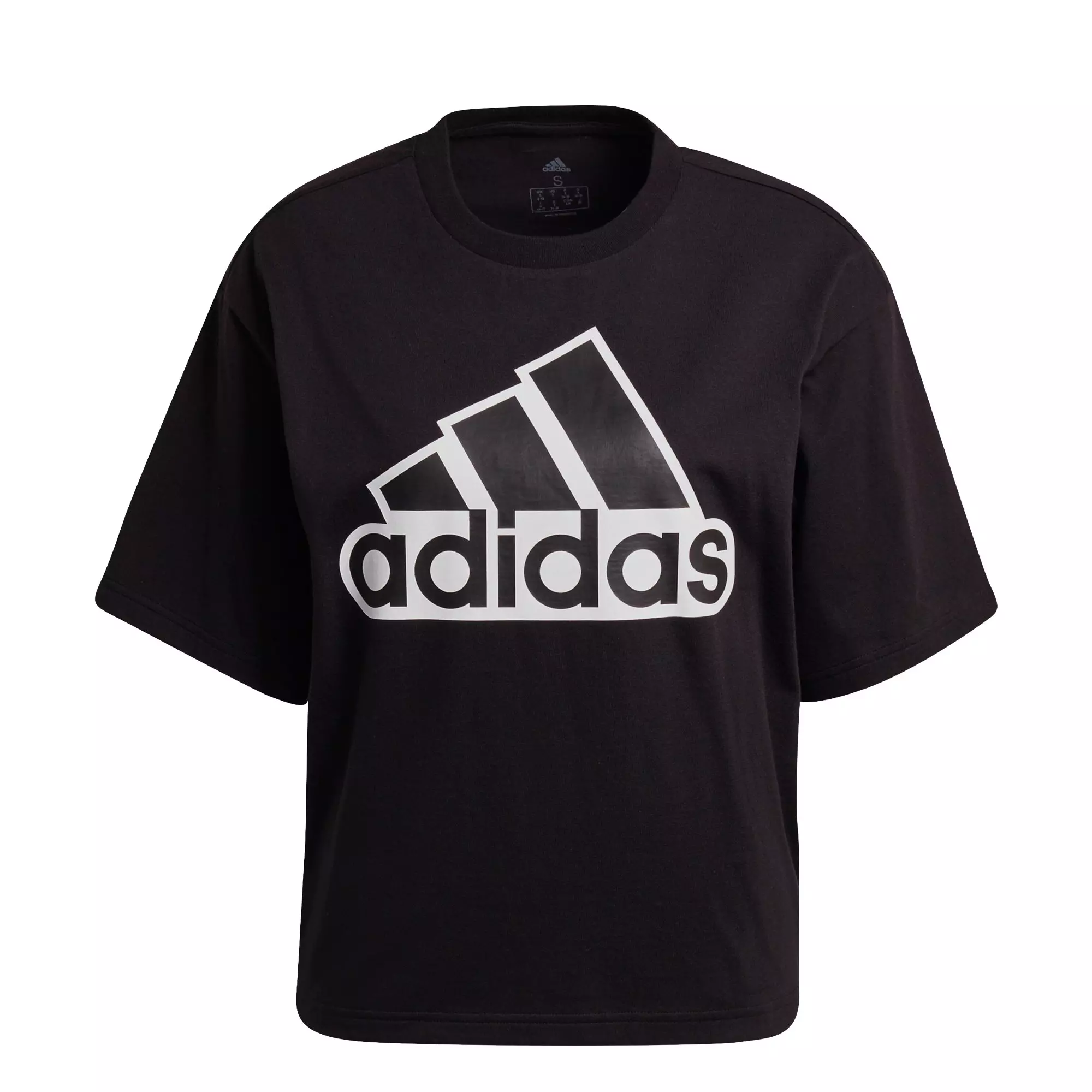 adidas Women's Essentials Logo Boxy Tee - Black - BLACK
