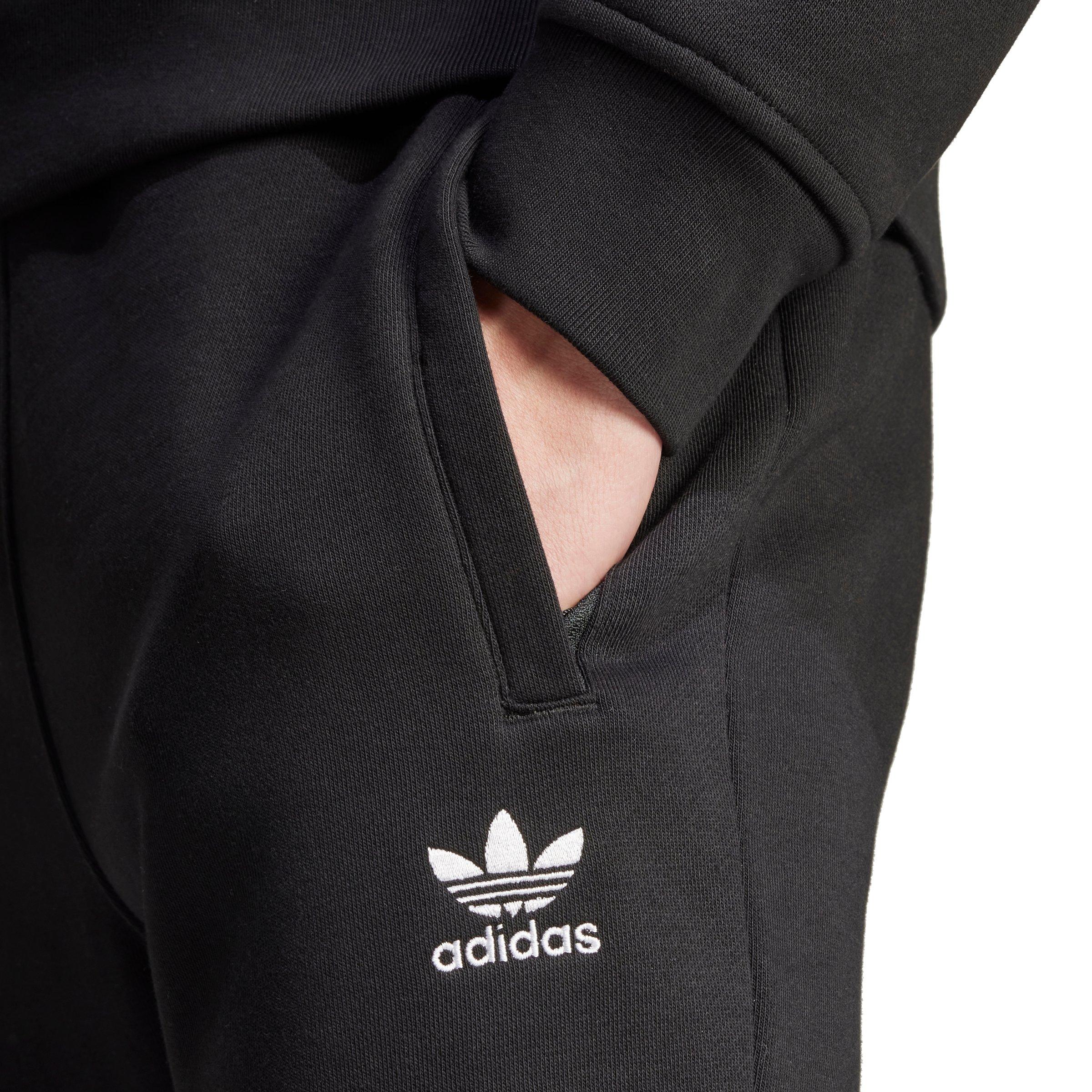 adidas Originals Men's Trefoil Essentials Slim Fit Joggers - Black - BLACK Thumbnail View 4