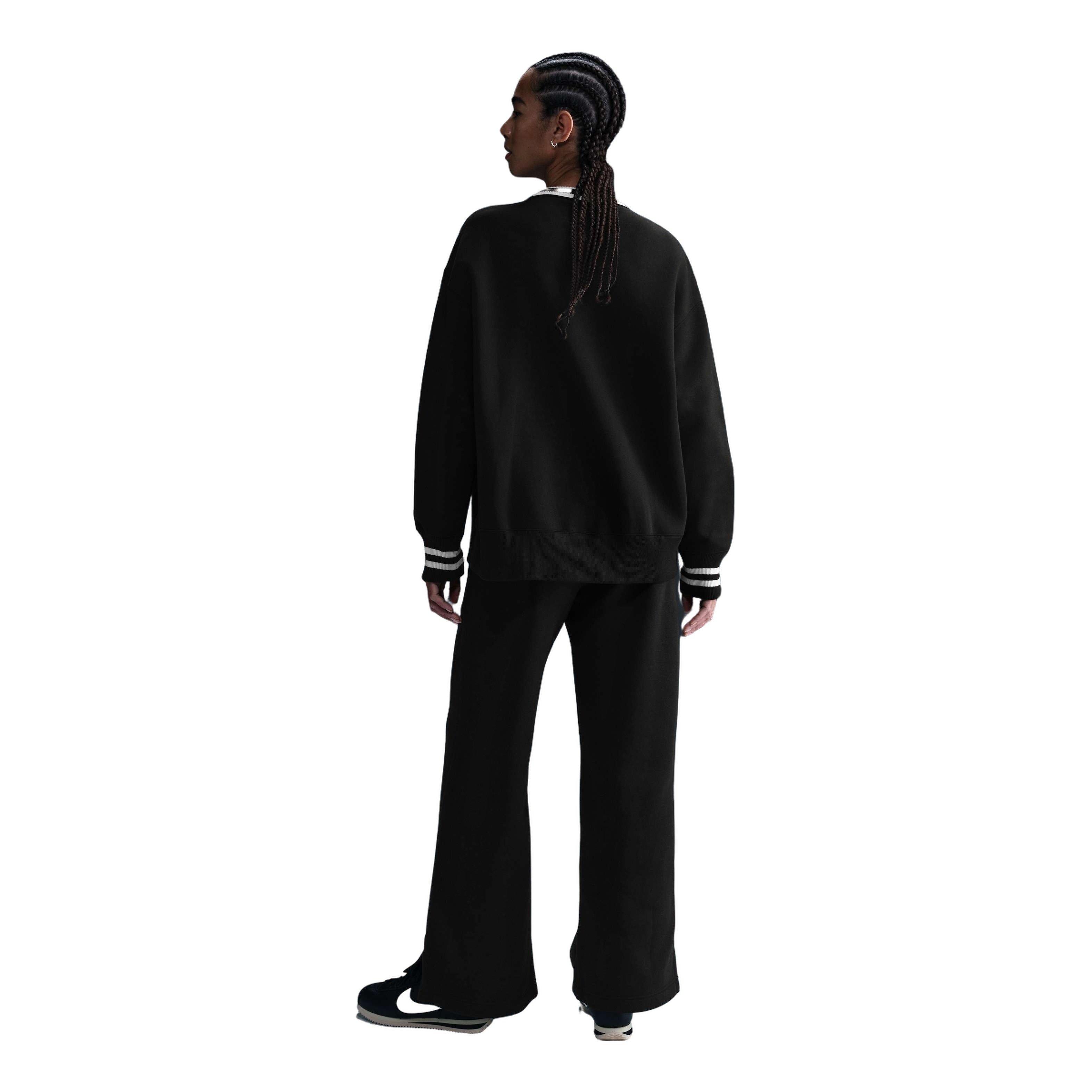 Nike Women's Sportswear Phoenix Fleece Oversized Graphic Crew-Neck Sweatshirt-Black - BLACK Thumbnail View 5