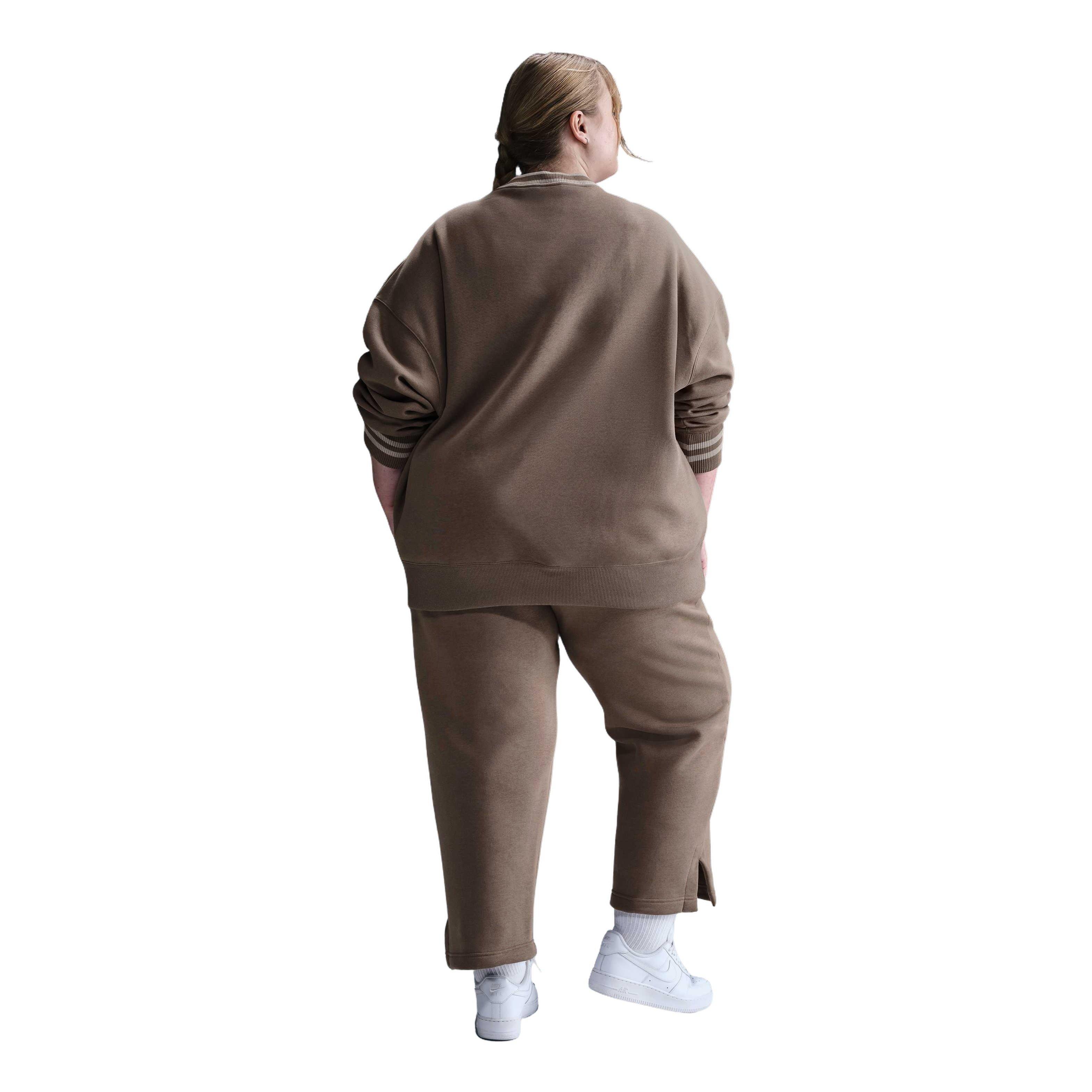 Nike Women's Sportswear Phoenix Fleece Graphic Crew-Neck Sweatshirt -Brown - BROWN Thumbnail View 5