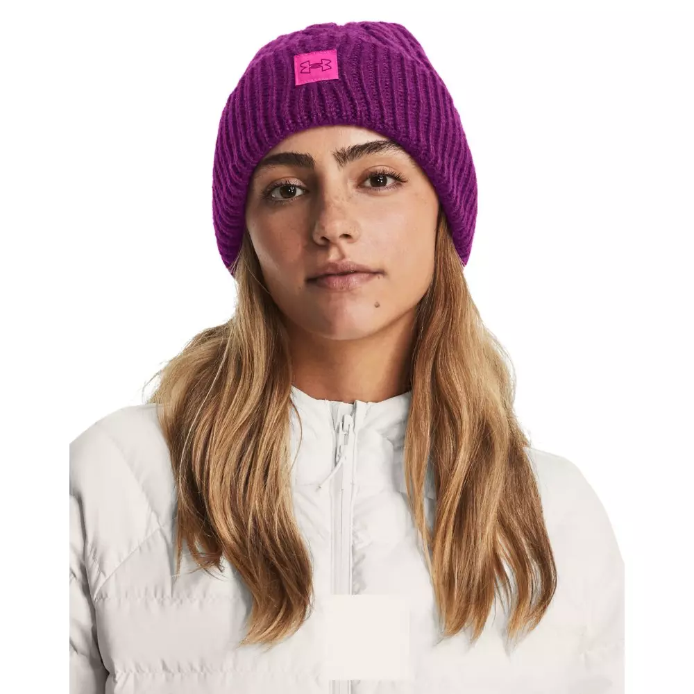 Under Armour Women's Halftime Cable Knit Beanie -Magenta - MAGENTA