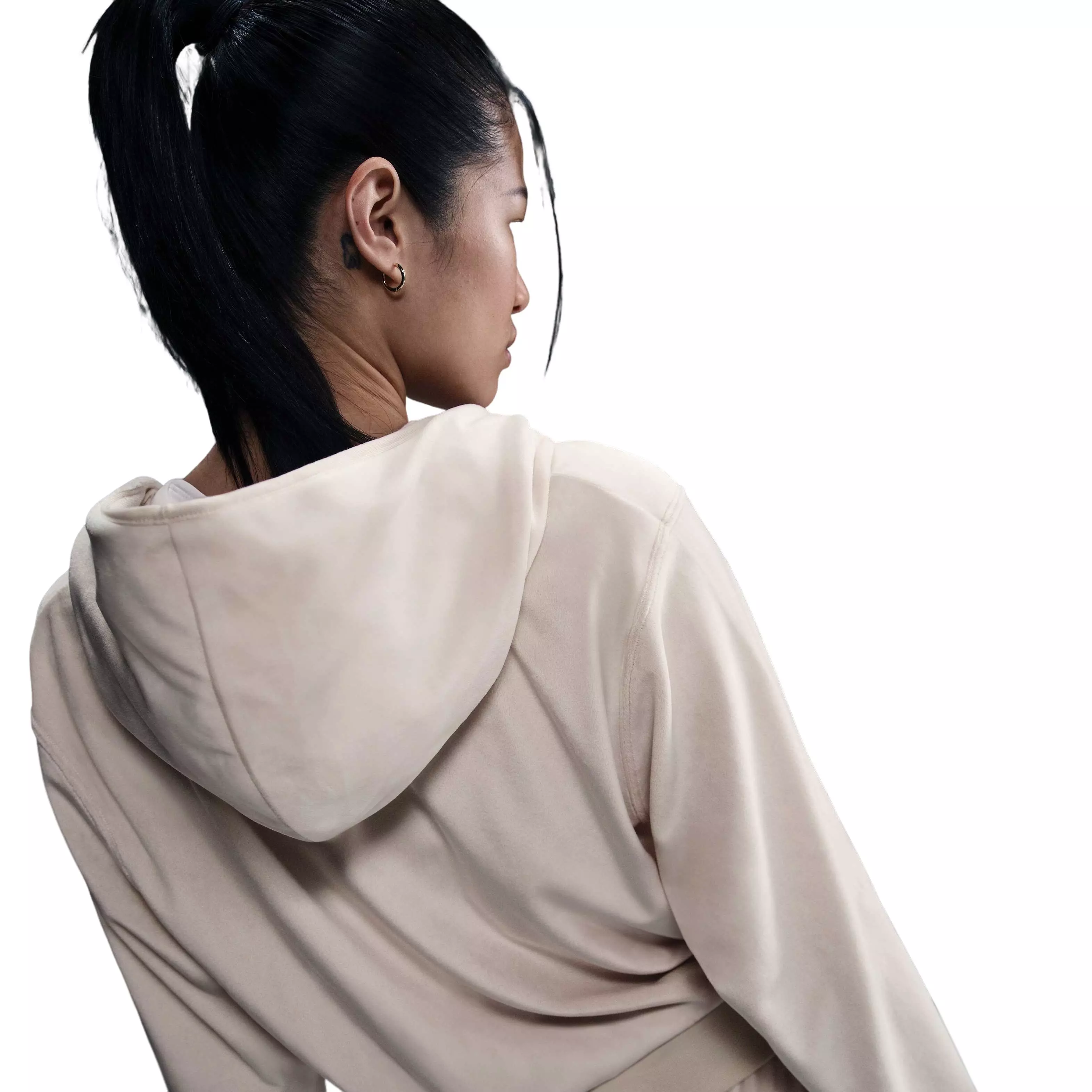 Nike Women's Sportswear Chill Knit Loose Velour Full-Zip Jacket-Brown - BROWN