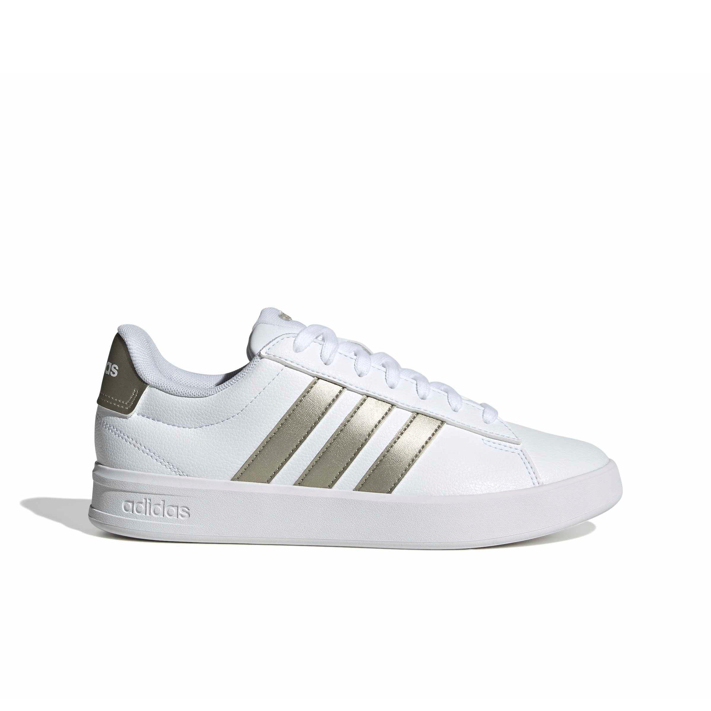 adidas Grand Court 3.0 "Ftwr White/Cyber Metallic/Ftwr White" Women's Shoe - WHITE/CYBER/WHITE
