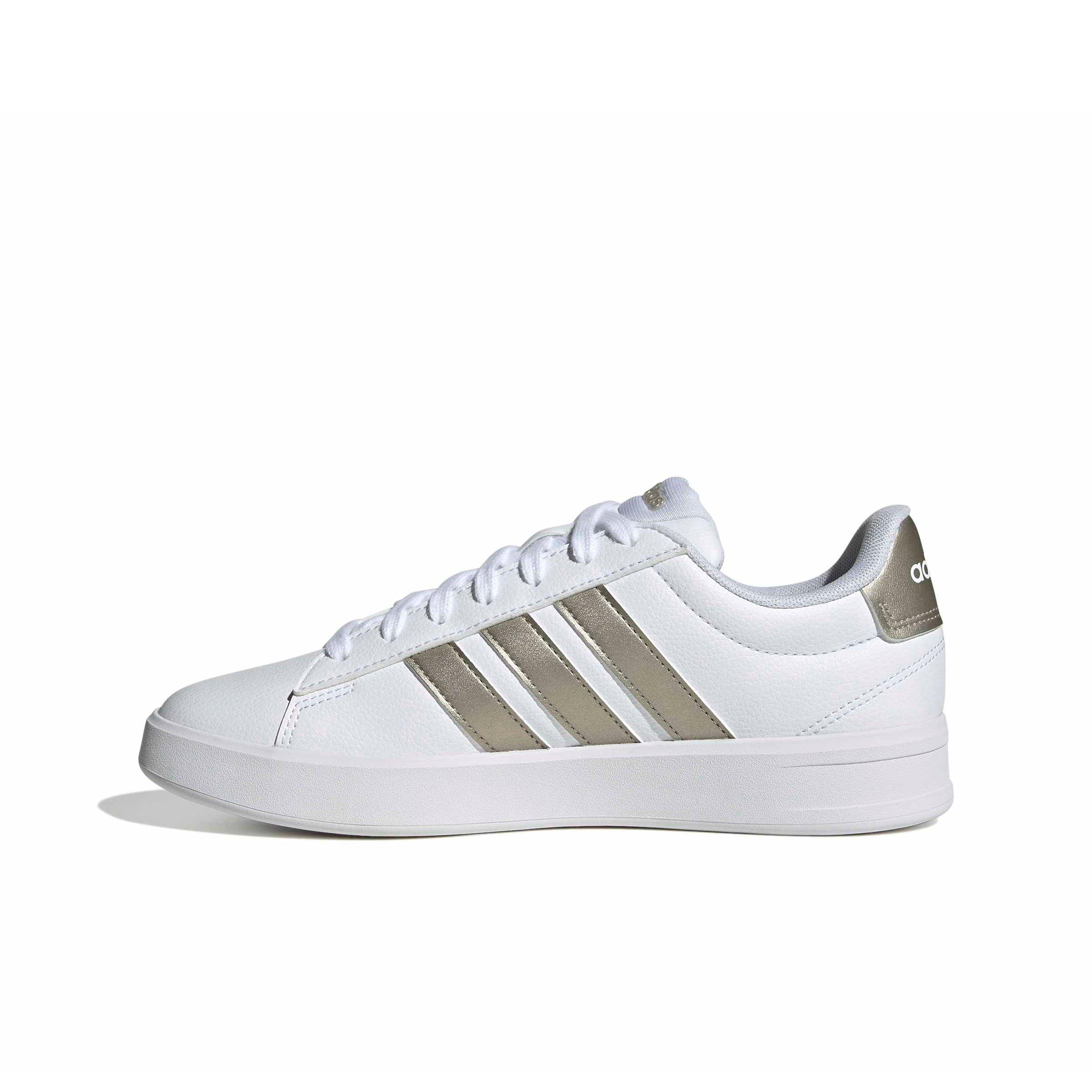 adidas Grand Court 3.0 "Ftwr White/Cyber Metallic/Ftwr White" Women's Shoe - WHITE/CYBER/WHITE