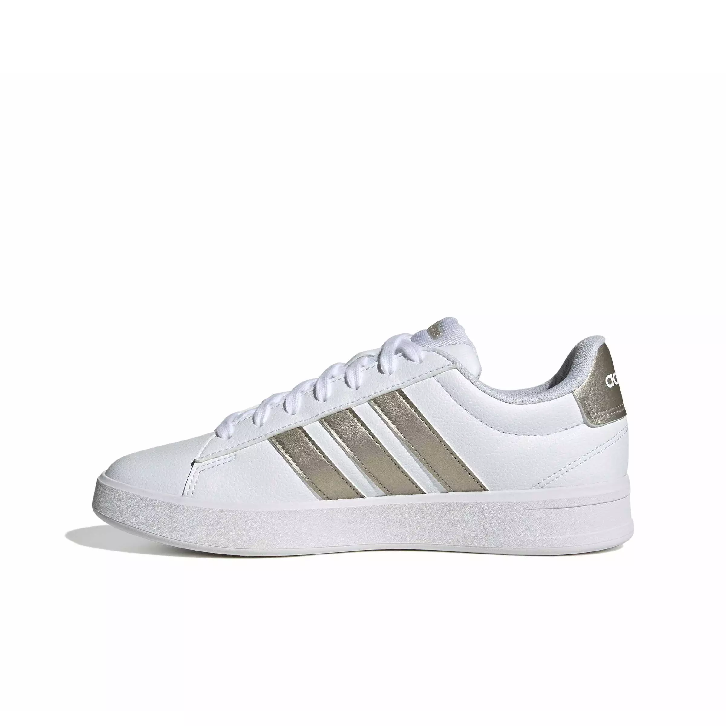 adidas Grand Court 3.0 "Ftwr White/Cyber Metallic/Ftwr White" Women's Shoe - WHITE/CYBER/WHITE