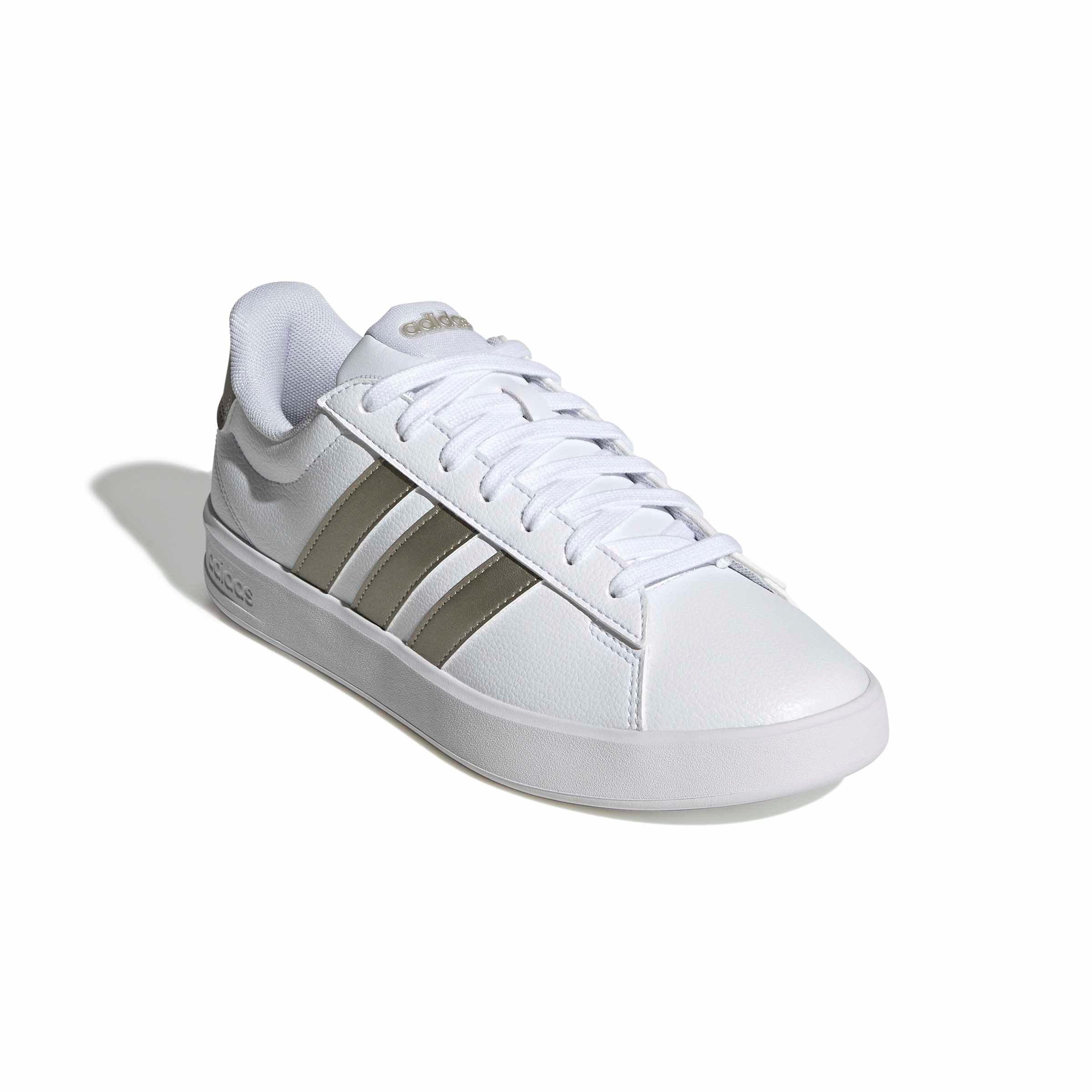 adidas Grand Court 3.0 "Ftwr White/Cyber Metallic/Ftwr White" Women's Shoe - WHITE/CYBER/WHITE