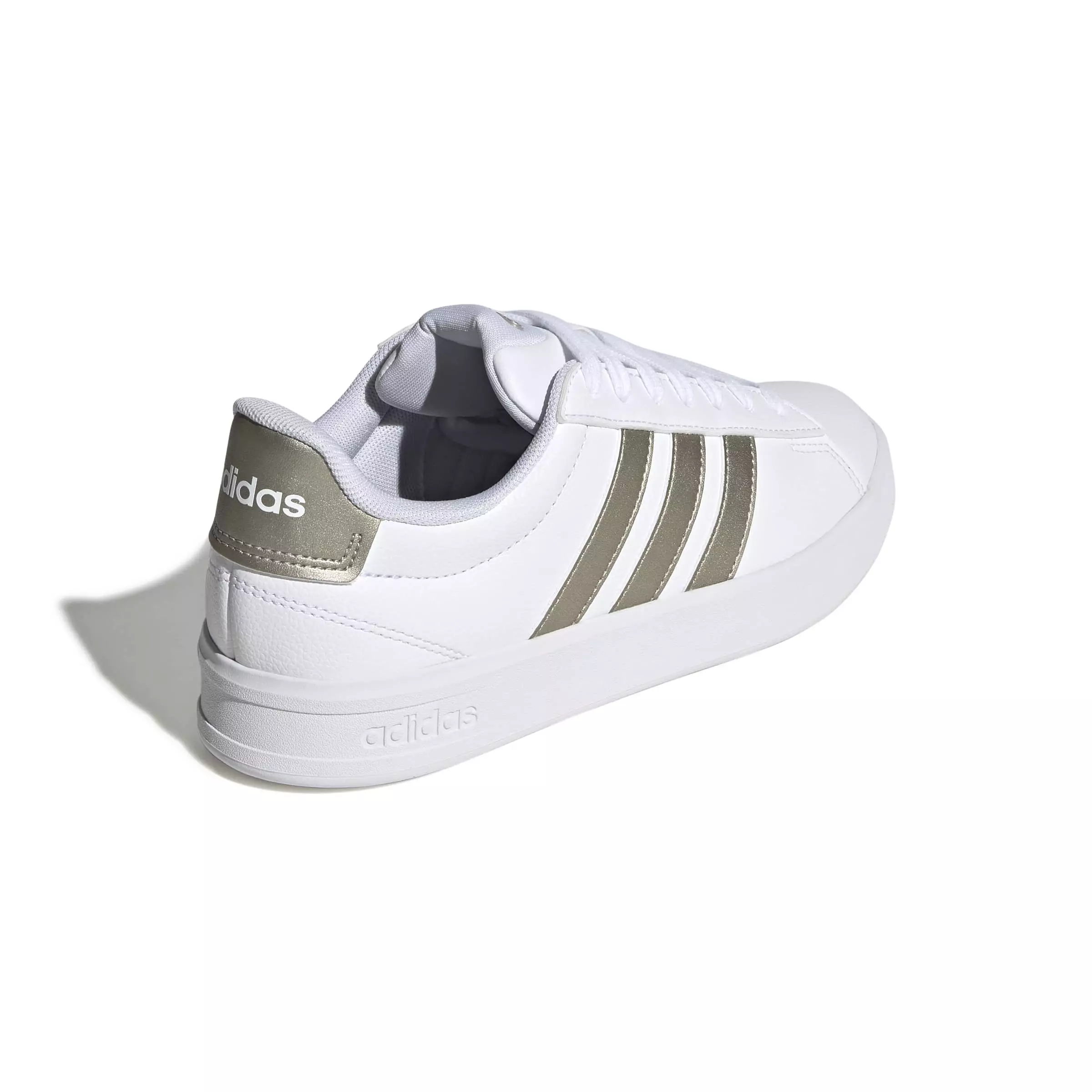 adidas Grand Court 3.0 "Ftwr White/Cyber Metallic/Ftwr White" Women's Shoe - WHITE/CYBER/WHITE