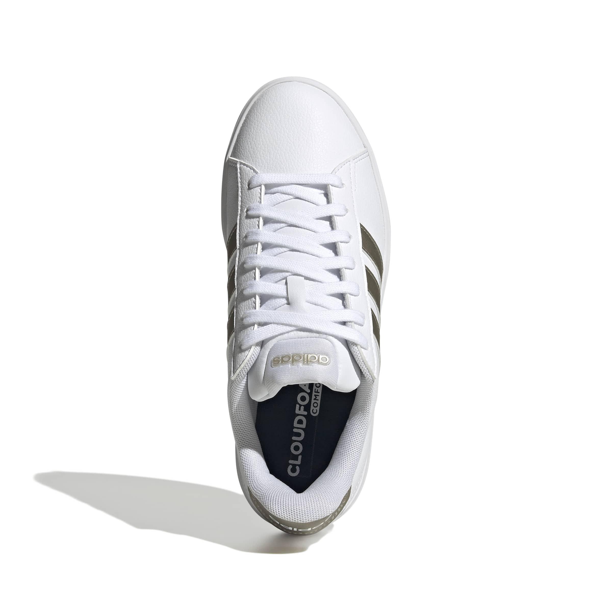 adidas Grand Court 3.0 "Ftwr White/Cyber Metallic/Ftwr White" Women's Shoe - WHITE/CYBER/WHITE