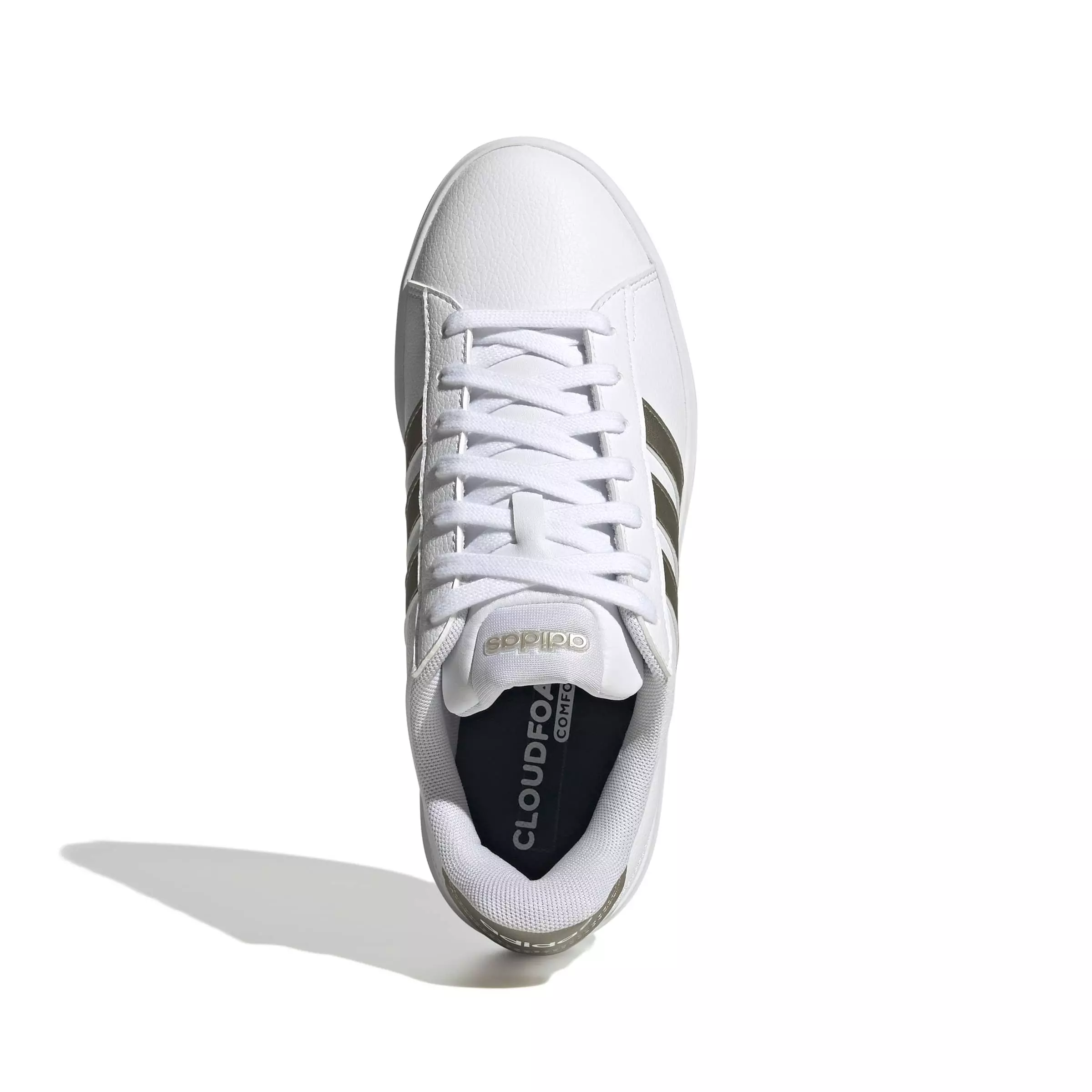 adidas Grand Court 3.0 "Ftwr White/Cyber Metallic/Ftwr White" Women's Shoe - WHITE/CYBER/WHITE