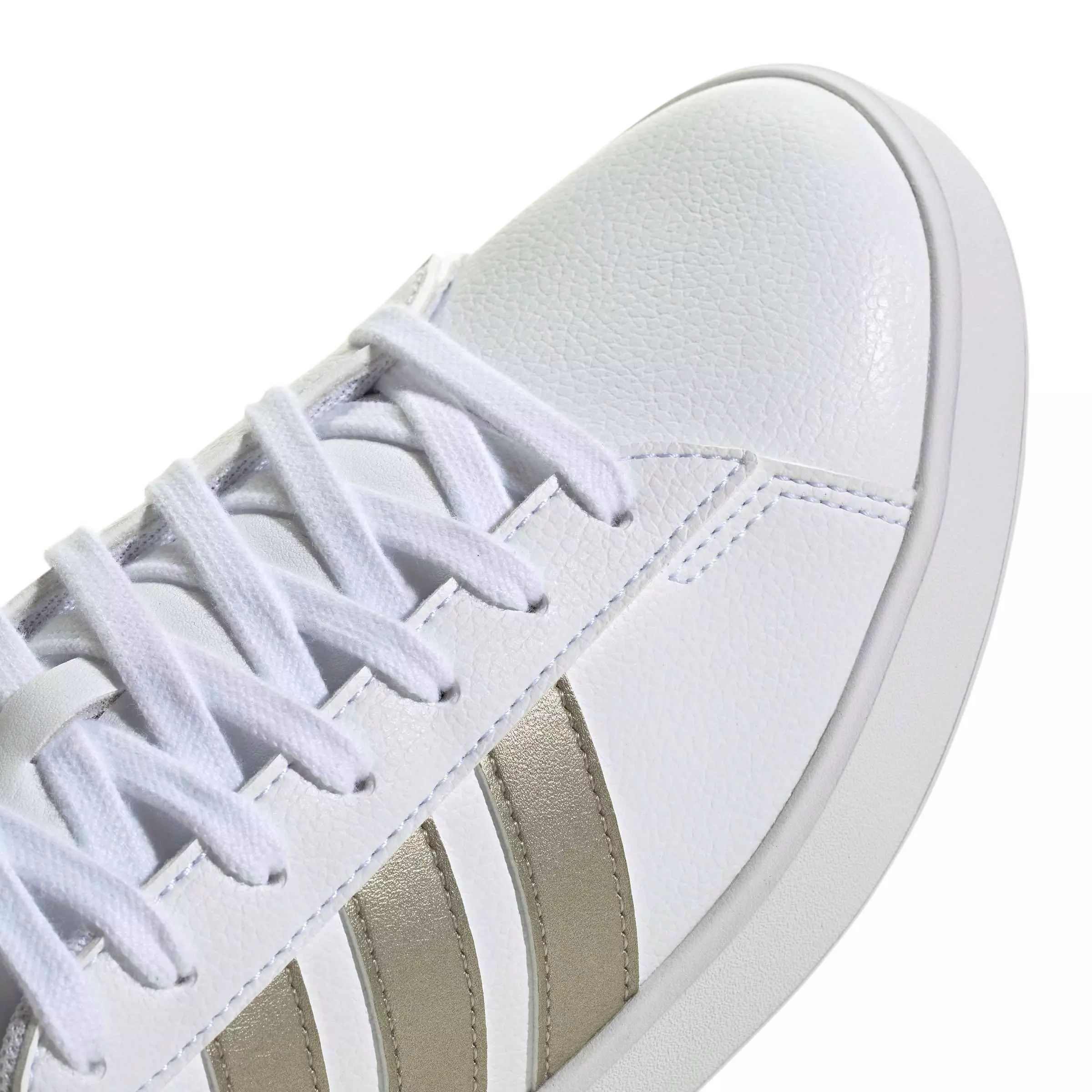 adidas Grand Court 3.0 "Ftwr White/Cyber Metallic/Ftwr White" Women's Shoe - WHITE/CYBER/WHITE