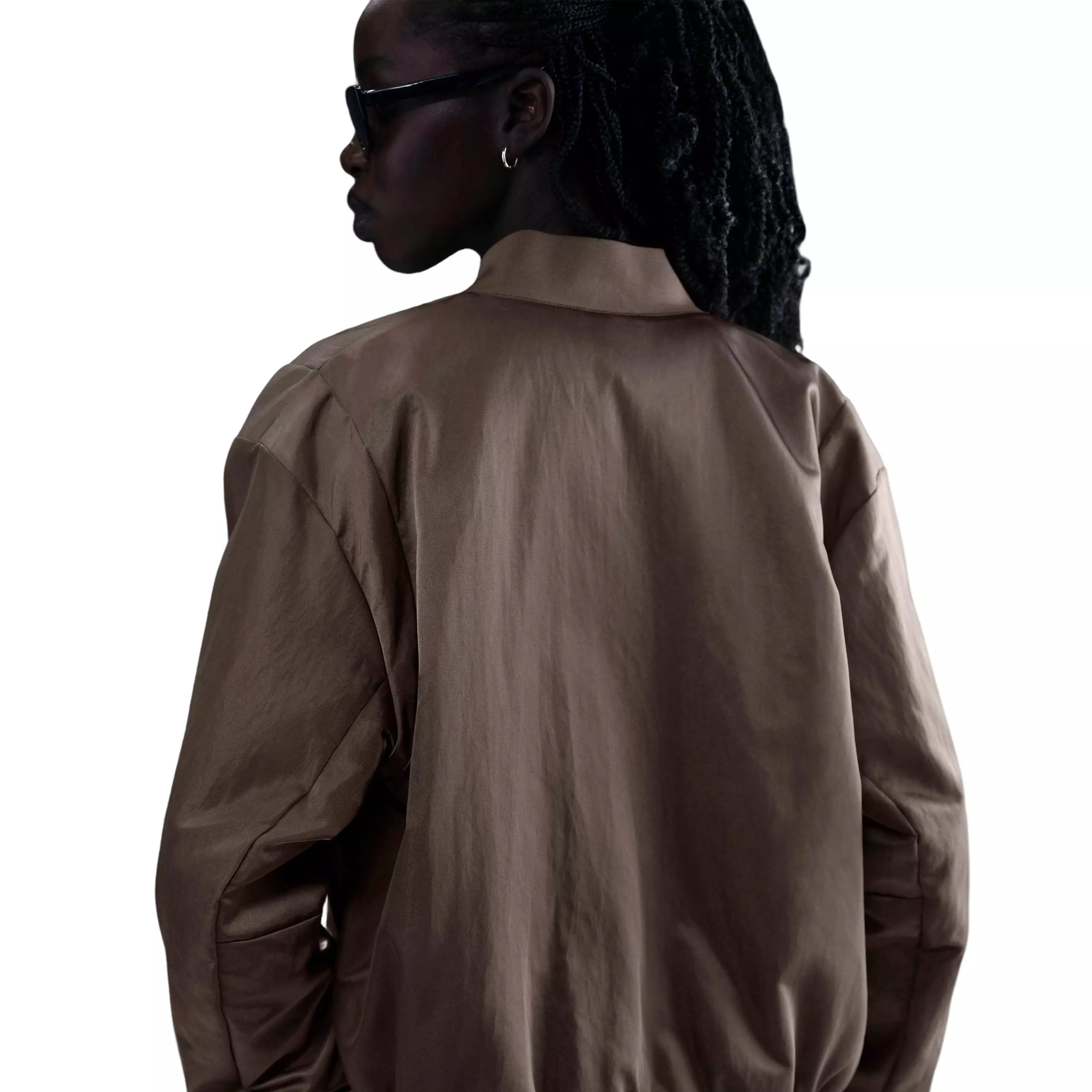 Nike Women's Sportswear Destroyer Oversized Woven Jacket - Brown - BROWN