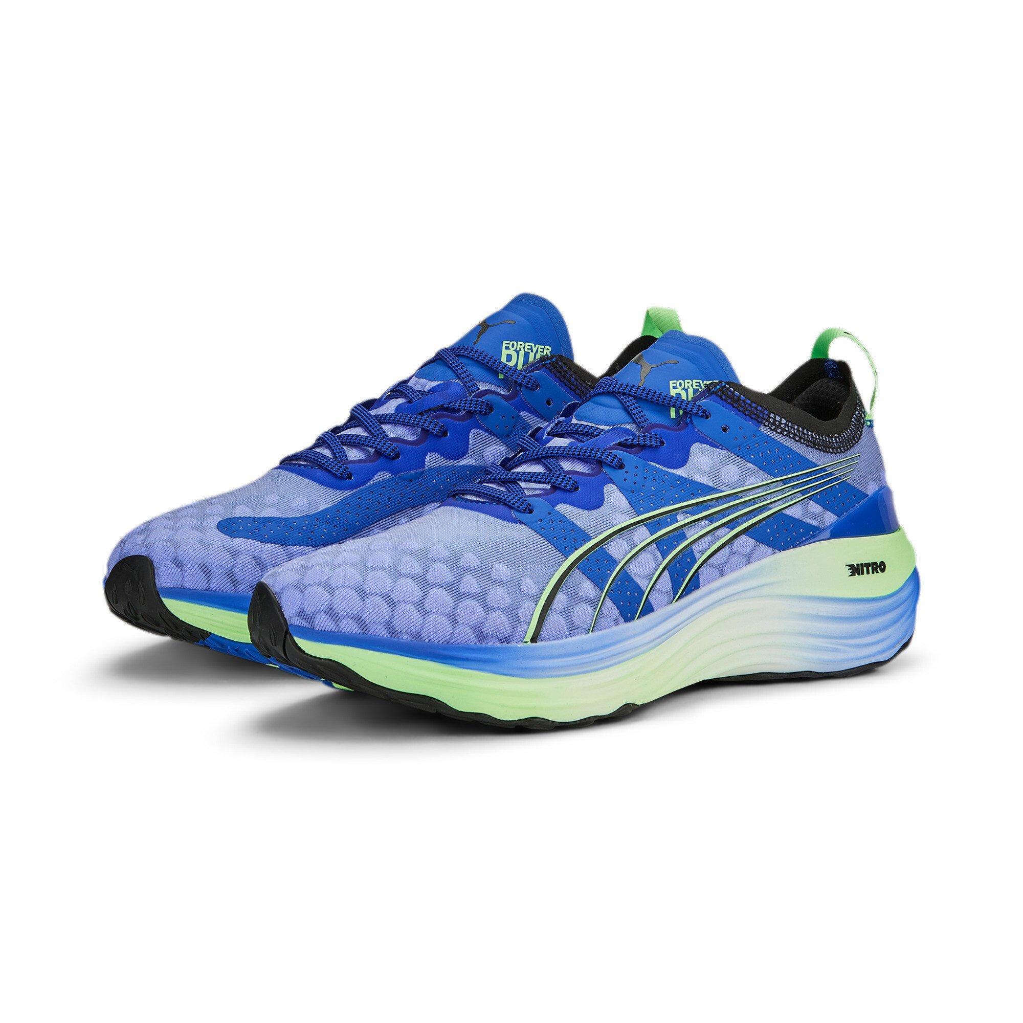 PUMA ForeverRUN NITRO "Royal Sapphire/Fizzy Lime" Men's Running Shoe - ROYAL/LIME Thumbnail View 3